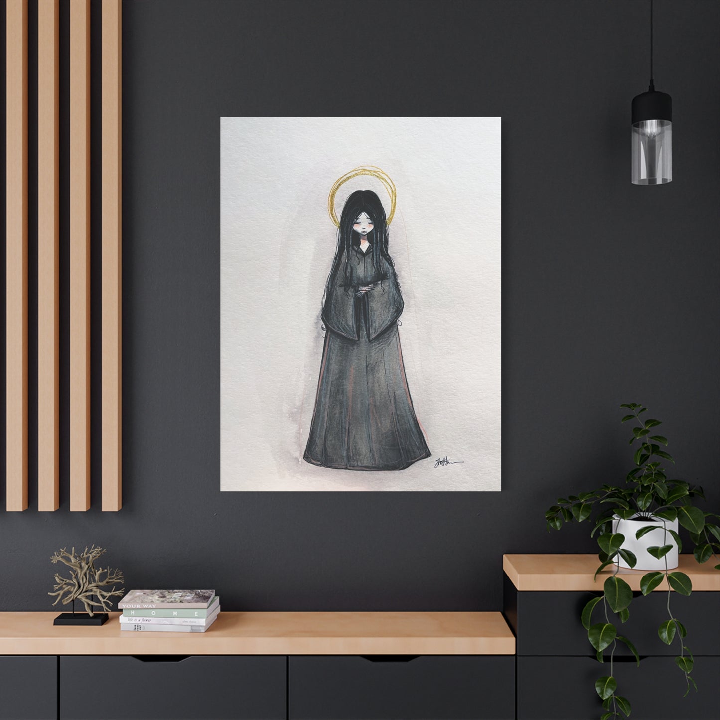 Blessed Mary Magdalen Kiota Hand-Drawn Catholic Canvas Print | Martyrs of Japan Sacred Art | Sanctified Solocosmo Religious Artwork