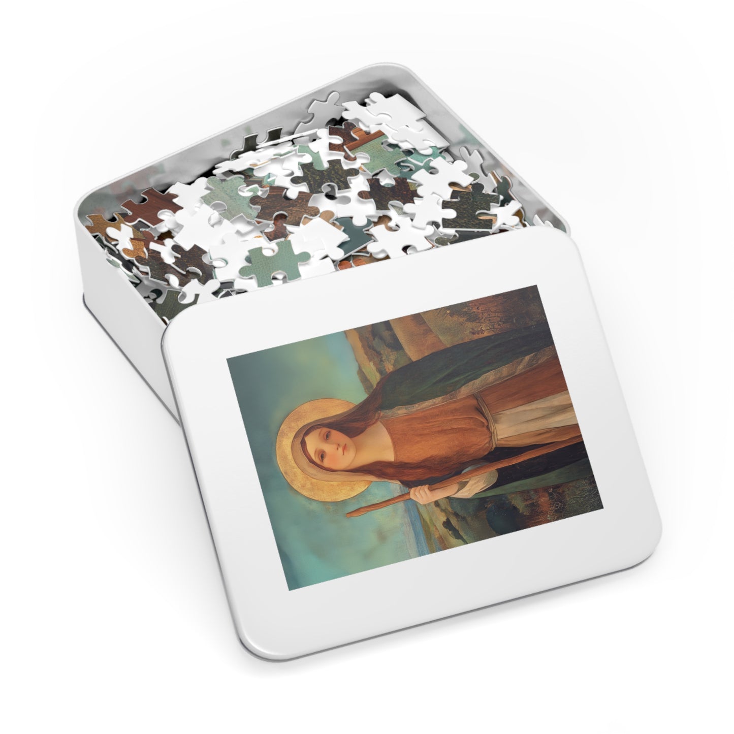 Saint Breage // Saint Breaca - Puzzle & Keepsake Tin - Religious Jigsaw Puzzle (30, 110, 252, 500,1000-Piece)