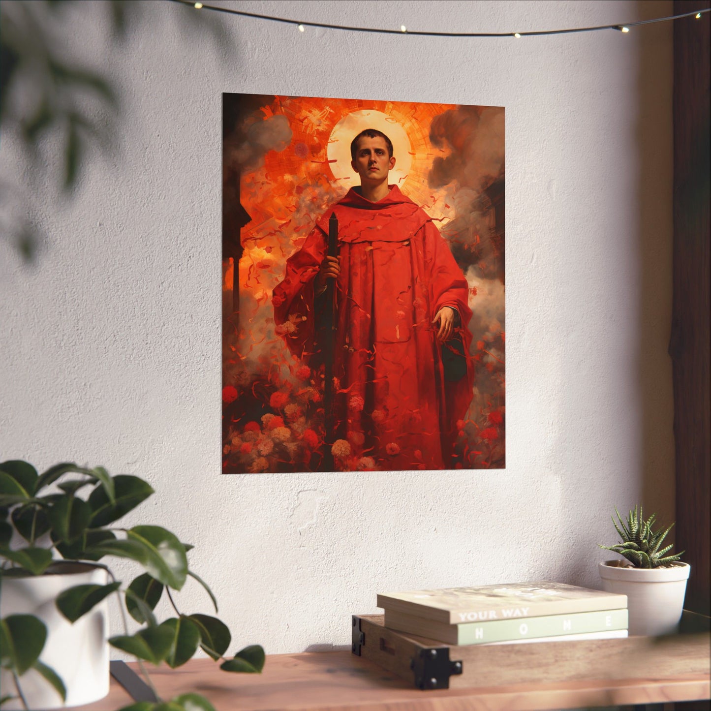 Saint Lawrence Deacon and Martyr  - Sanctified Souls Print - Multiple Sizes - Premium Matte Vertical Posters