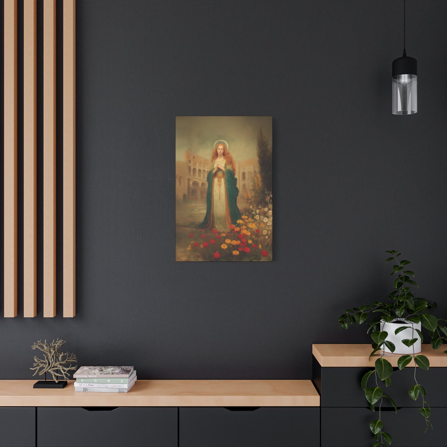 Saint Justina - Multiple Sizes - Catholic Home art - Museum Wrapped Canvas - Sanctified Souls Print - Catholic Martyr Art