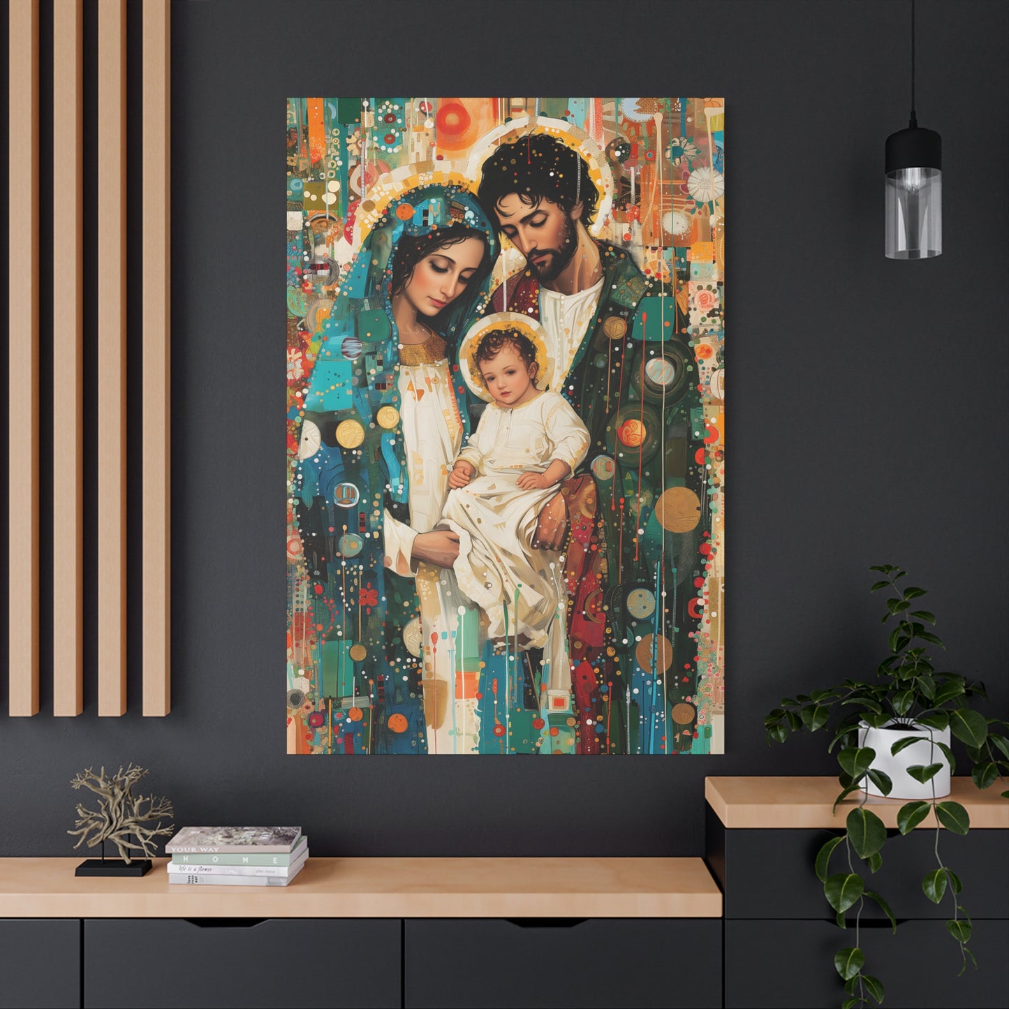 Eternal Light - Mary, Joseph, and the Christ Child - Museum Wrapped Canvas - Sanctified Souls Print - Religious Art - Holy Family Art
