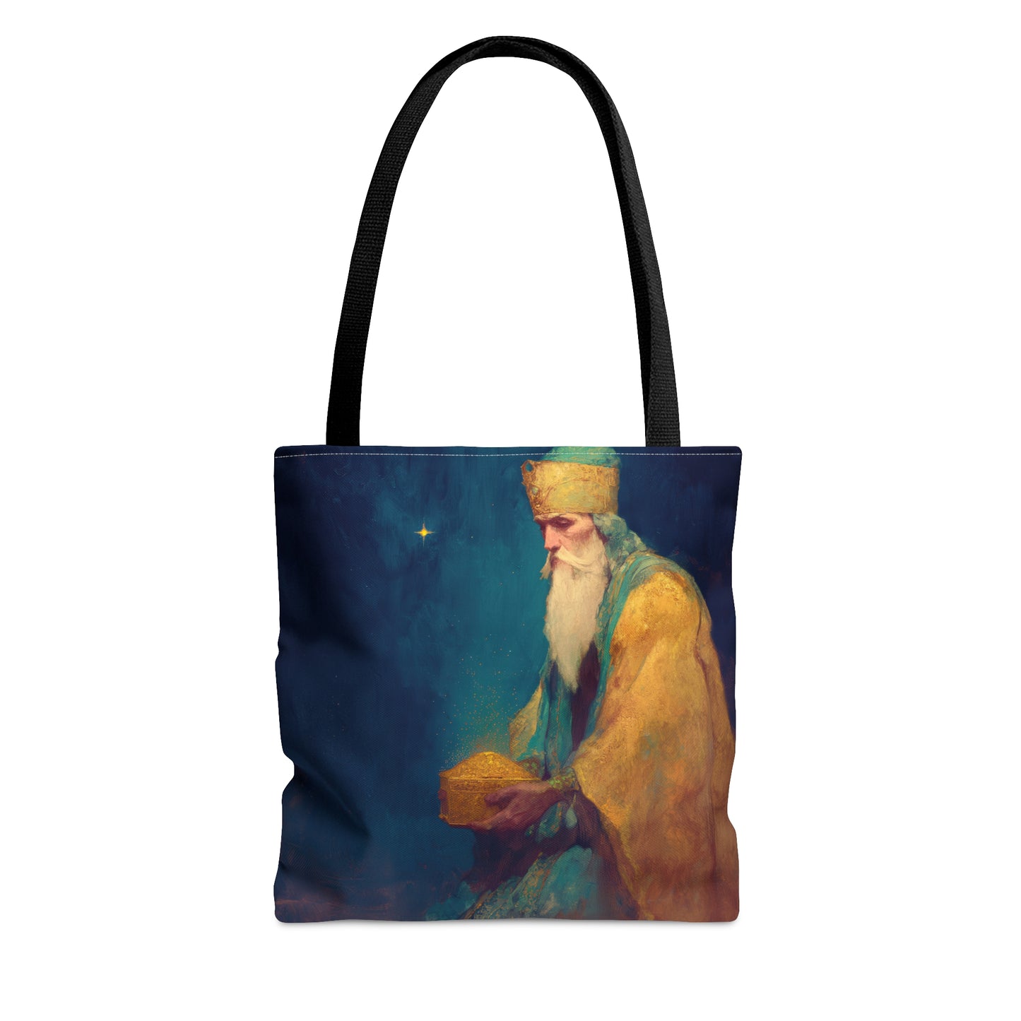 Caspar and the Offering of Worship - 3 Wise Men - Tote Bag - Large Medium Small Faith Art Bag - Re usable Tote Purse - Double Sided