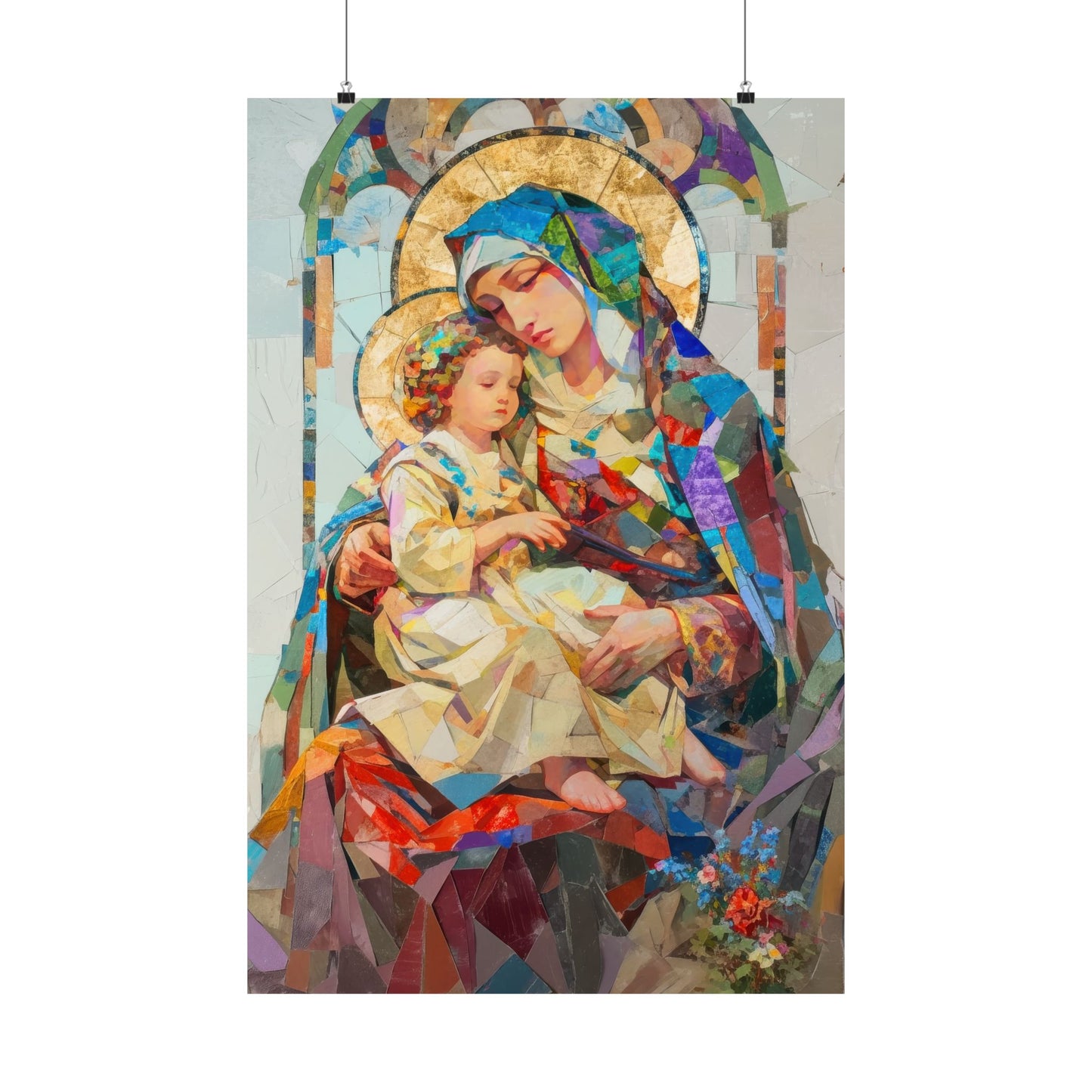 Virgin Mary - Light of All Saints Poster Print - Sanctified Souls Print - Multiple Sizes - Premium Posters - Catholic Art