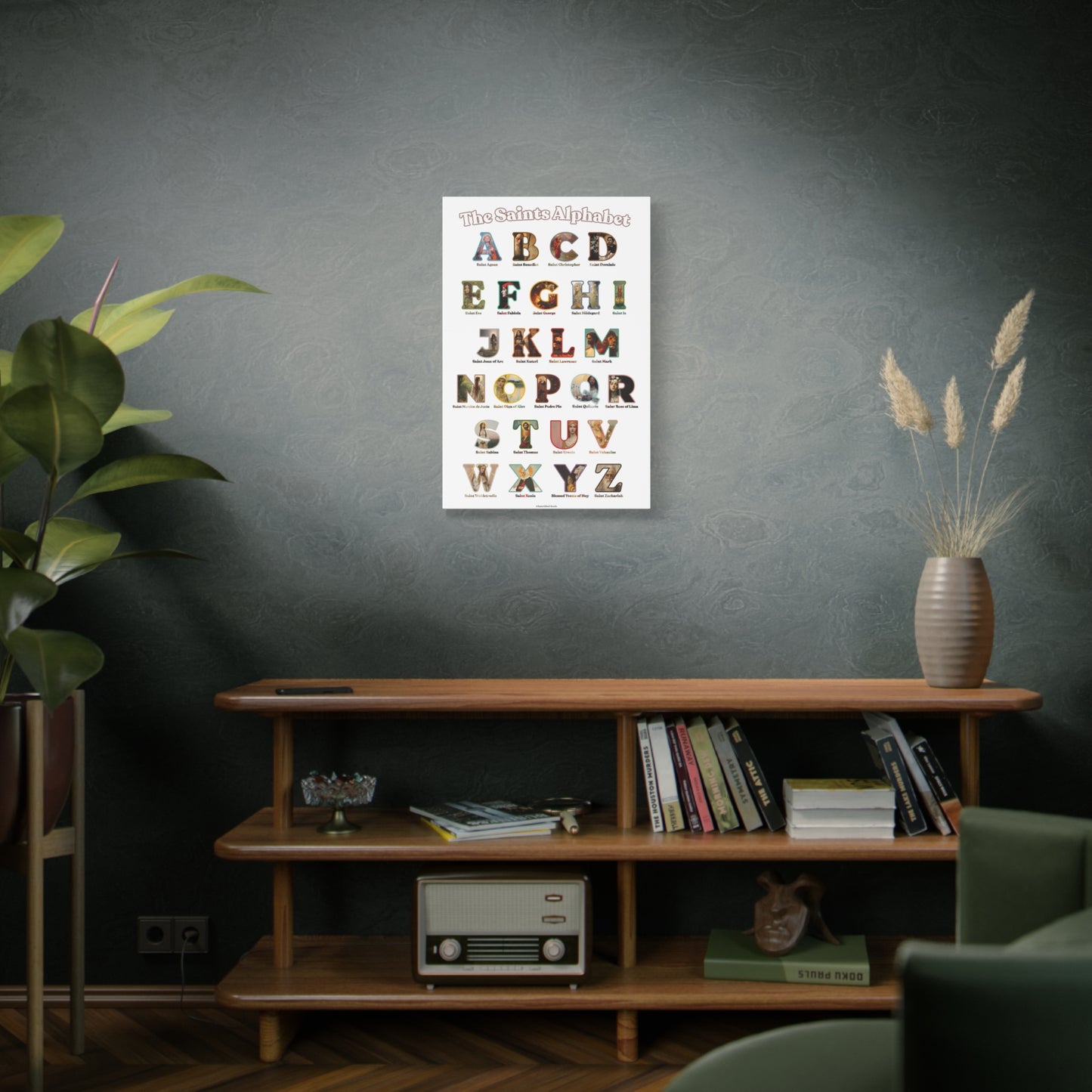 Catholic Saints ABC Alphabet Canvas - A to Z Saints Wall Art - Catholic Saints Chart - Catholic Nursery / Homeschool - Saints of the Church
