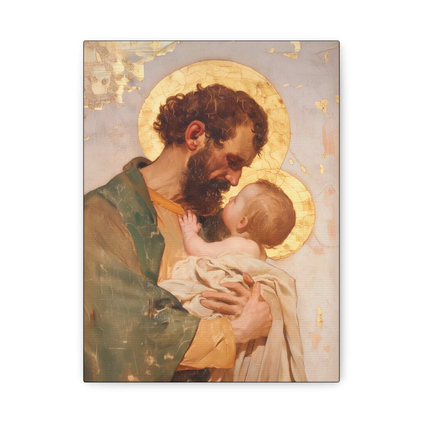 Saint Joseph, Pillar of the Holy Family - Museum Wrapped Canvas - Print - Religious Art for your Home - Christian print - Prayer Room