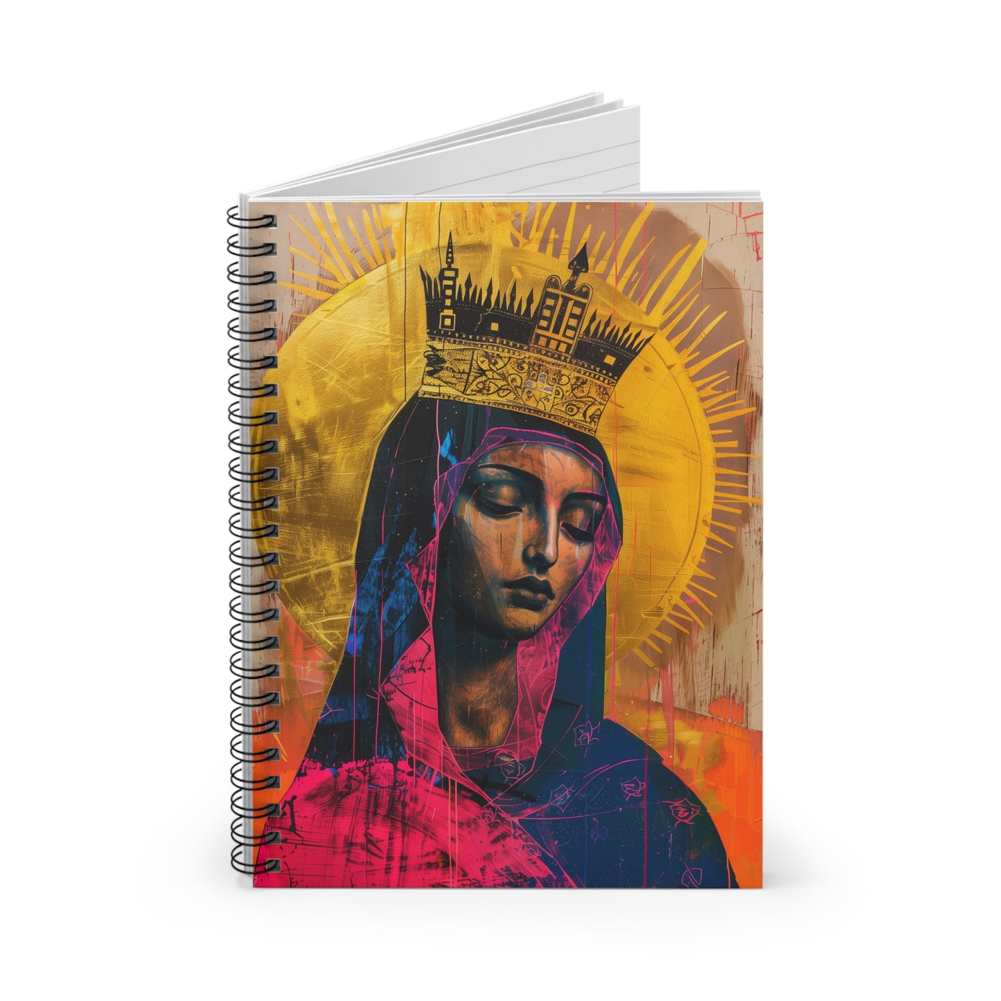 Mother Mary - Queen of the Universe - Sanctified Souls Art - Religious - Spiral Notebook - Ruled Line - Catholic Religious art