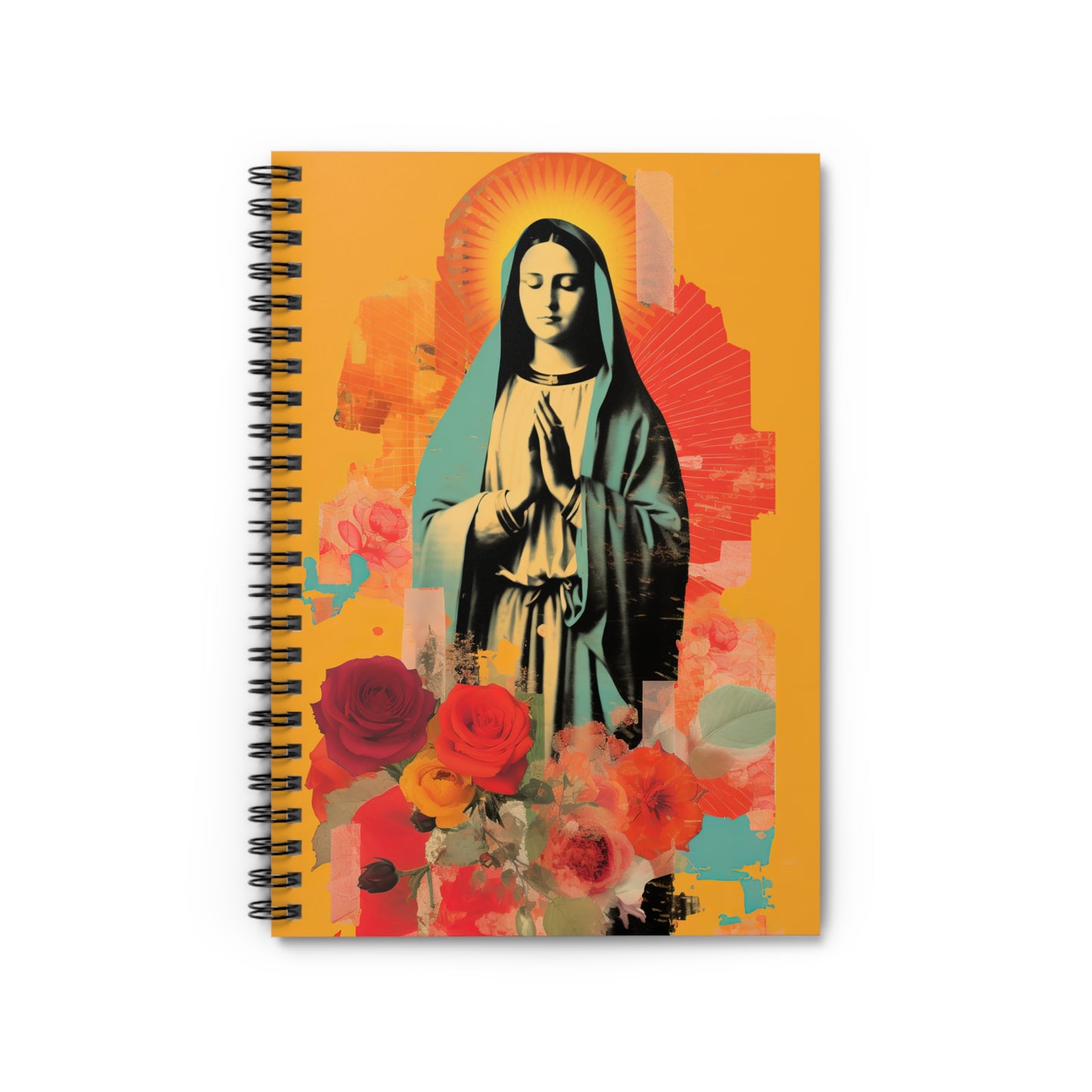 Roses of Tepeyac - Our Lady of Guadalupe  - Sanctified Souls Art - Religious Based Notebook - Spiral Notebook - Ruled Line