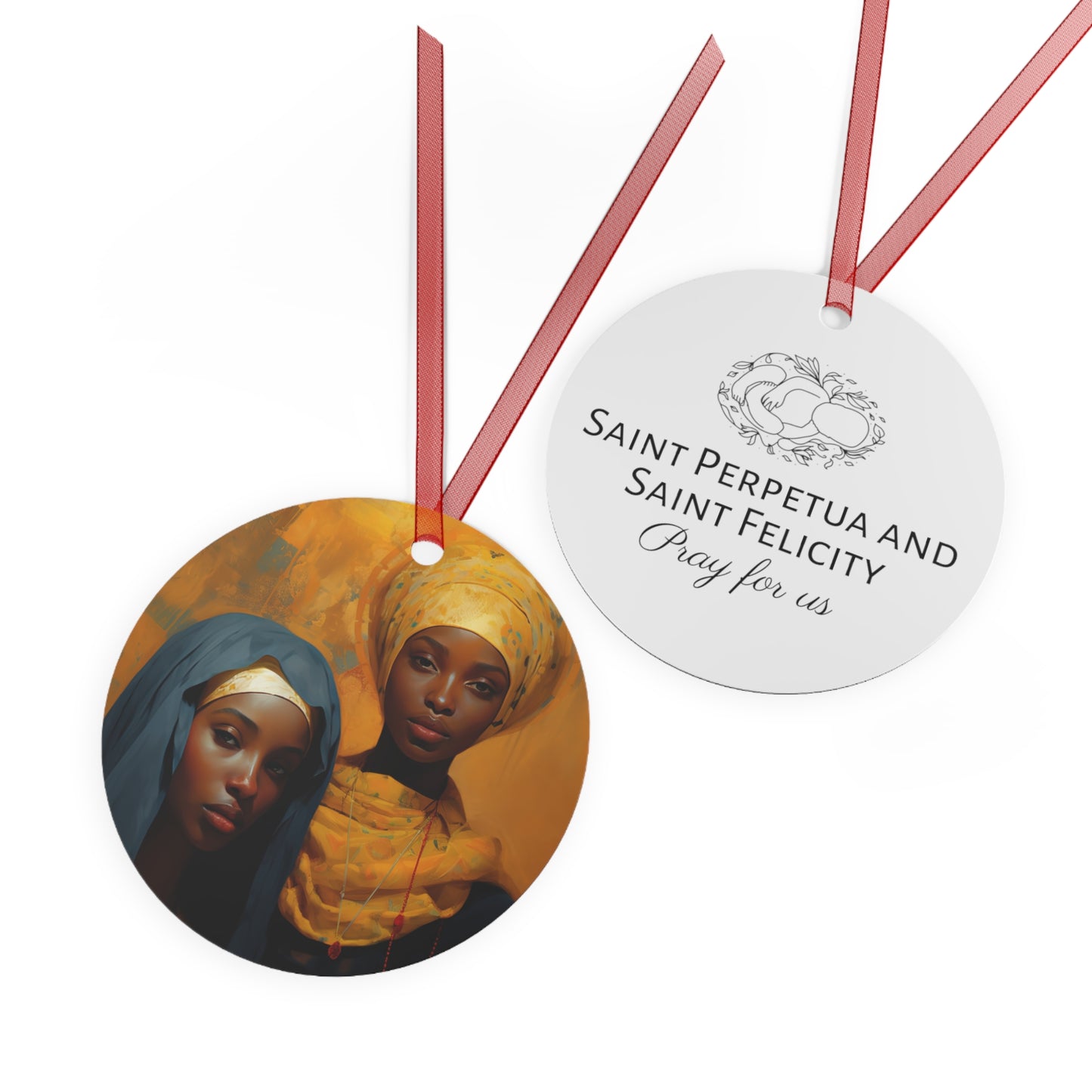 Saints Perpetua and Saint Felicity - Religious Holiday Christmas Ornament and Keepsake - Double sided Keepsake Religious Ornament