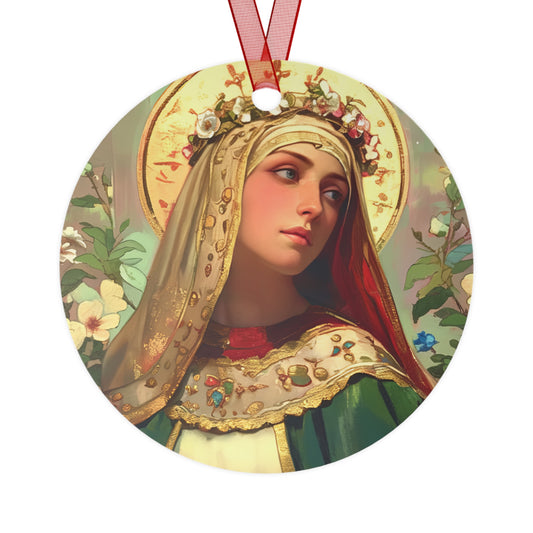 Saint Matilda of Germany Metal Ornament - Religious Holiday Christmas Ornament and Keepsake - Prayer Ornament