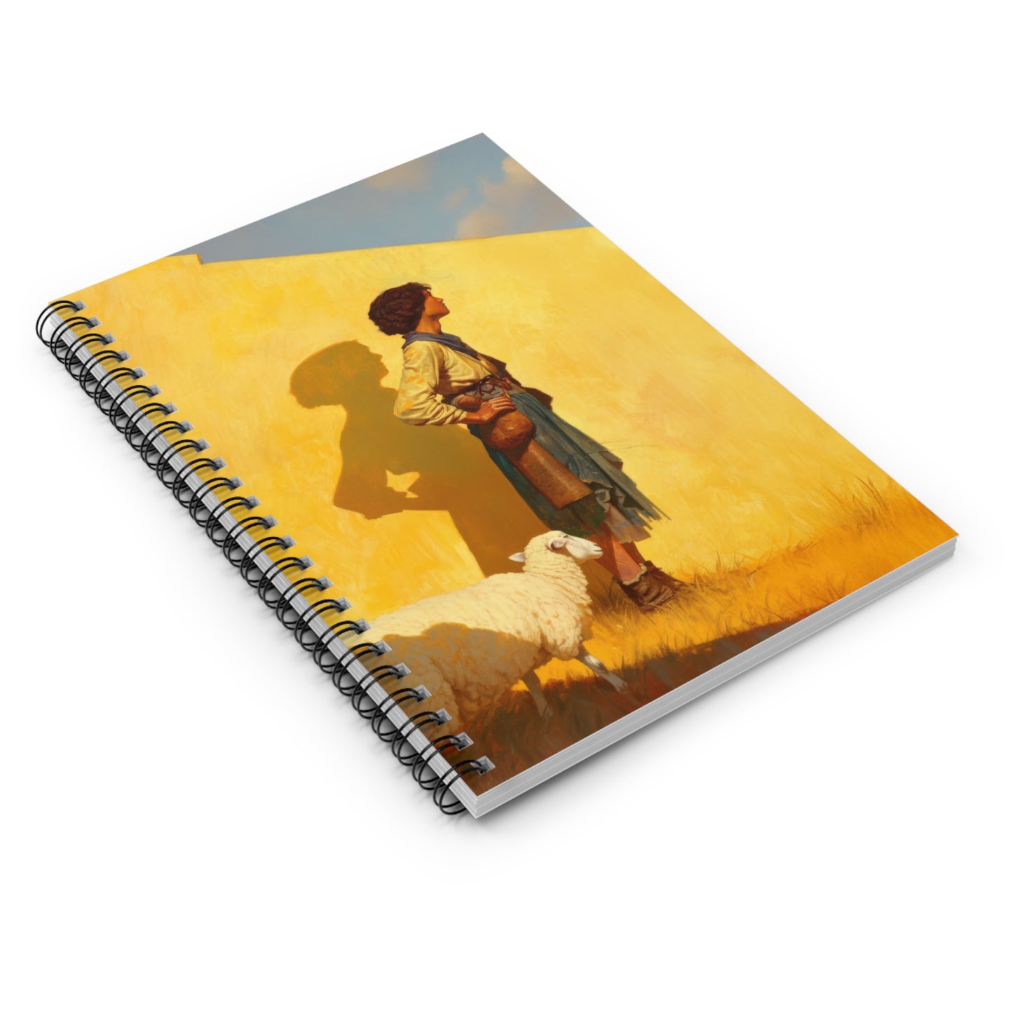 David son of Jesse - David the Shepherd - Sanctified Souls Art - Religious Based Notebook - Spiral Notebook - Prayer journal