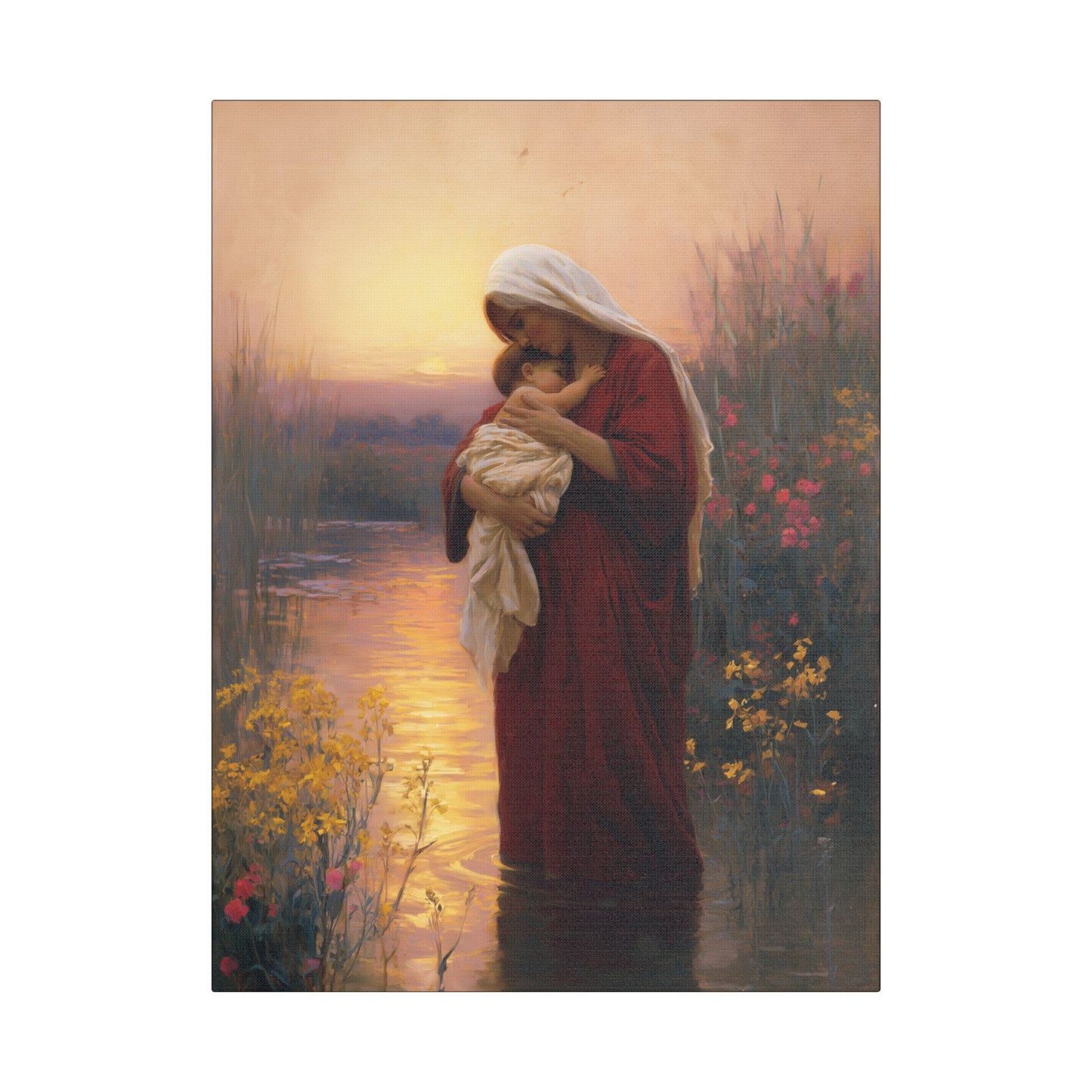 Saint Elizabeth, Mother to John the Baptist -  Museum Wrapped Canvas Print - Multiple Sizes - Catholic Home art Matte Canvas