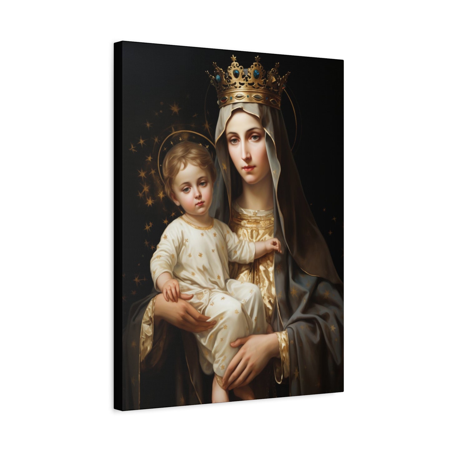 Our Lady of Mount Carmel - Museum Wrapped Canvas - Sanctified Souls Print - Mary the Blessed Virgin