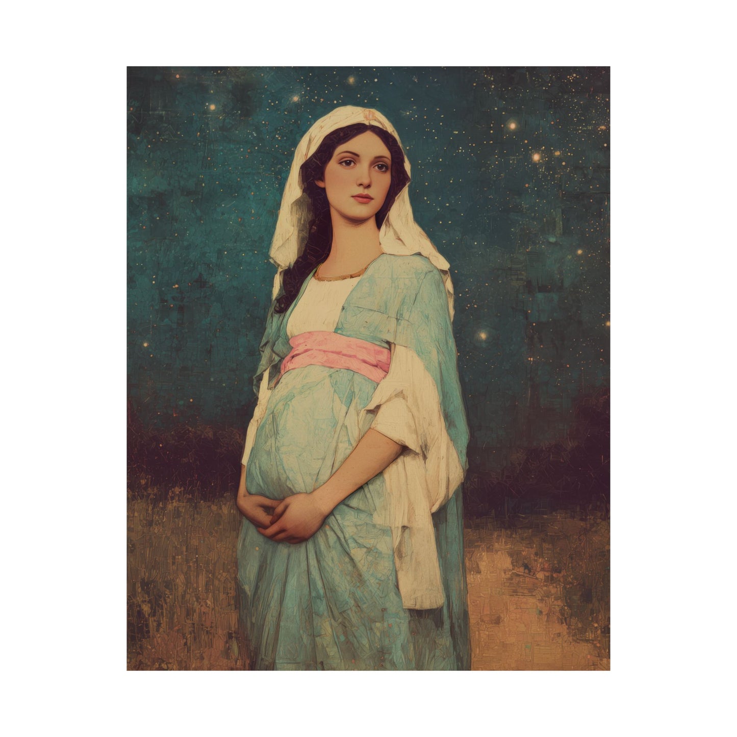 Our Lady of 'O' - Our Lady of Expectation - Mother Mary - Marian Art - Sanctified Souls Print - Multiple Sizes - Premium Vertical Posters