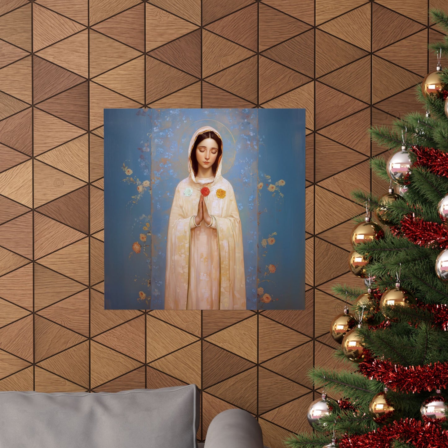 Rosa Mystica - Mystical Rose - Mother Mary - Marian Art - Sanctified Souls Print - Multiple Sizes - Premium Vertical Posters