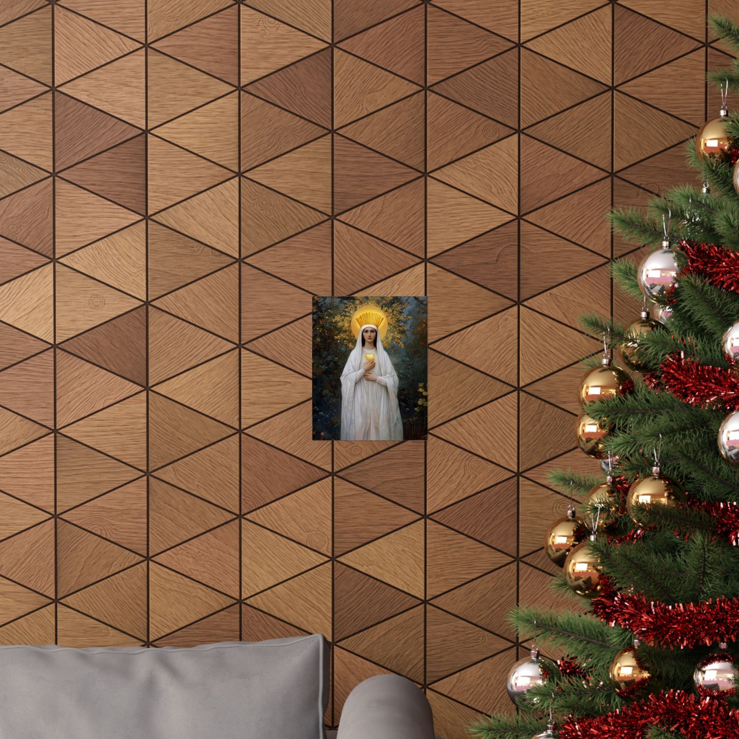 Our Lady of Beauraing - Our Lady of the Golden Heart - Marian Art - Sanctified Souls Print - Multiple Sizes - Premium Vertical Posters