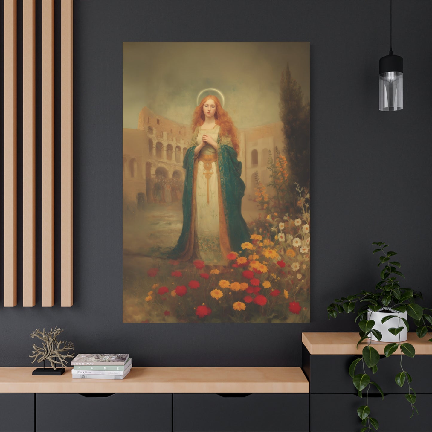 Saint Justina - Multiple Sizes - Catholic Home art - Museum Wrapped Canvas - Sanctified Souls Print - Catholic Martyr Art