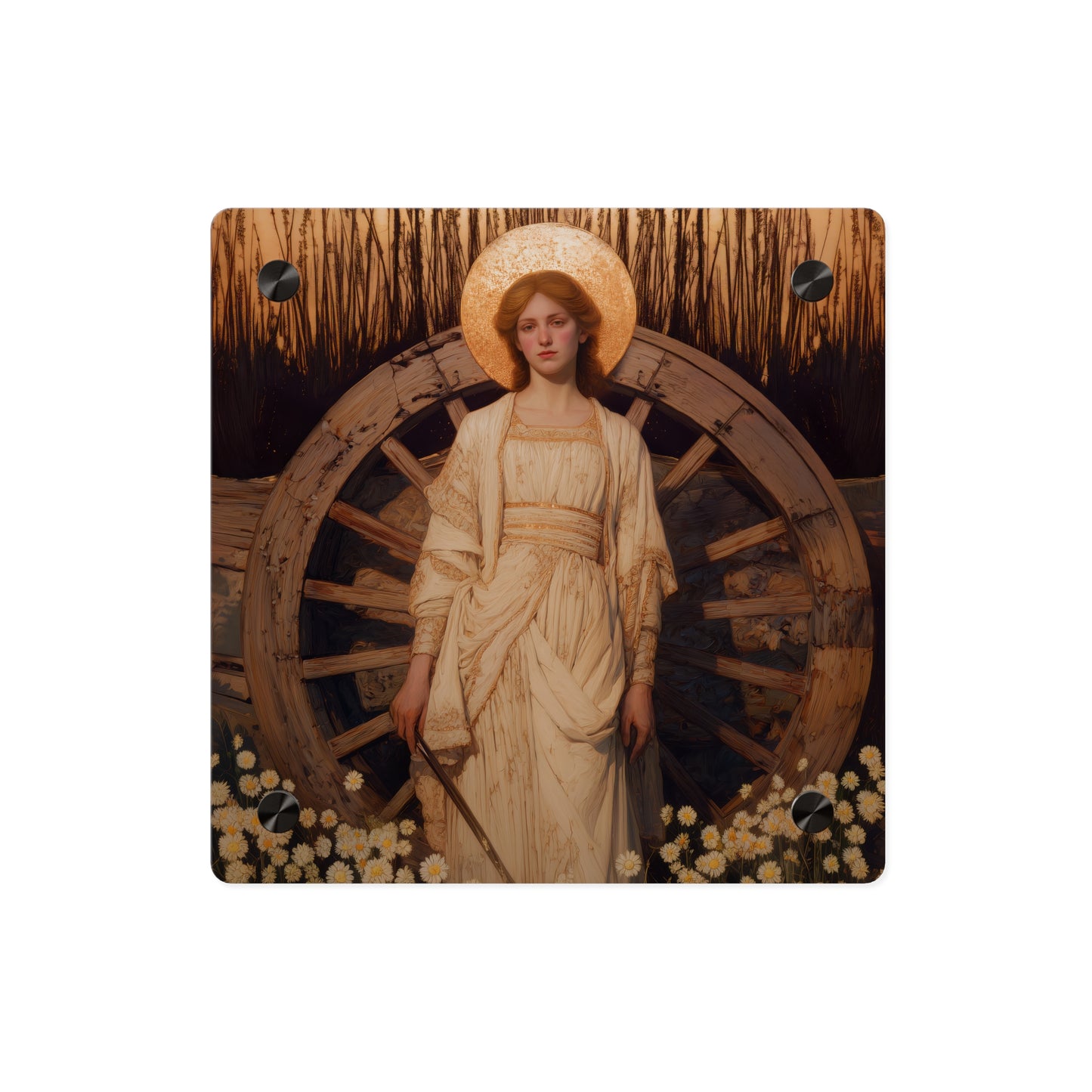 Saint Catherine of Alexandria Wall Art Panel - Ready to Hang Acrylic Print - Catholic Saint Art - Patron Saint Print - No Frame needed