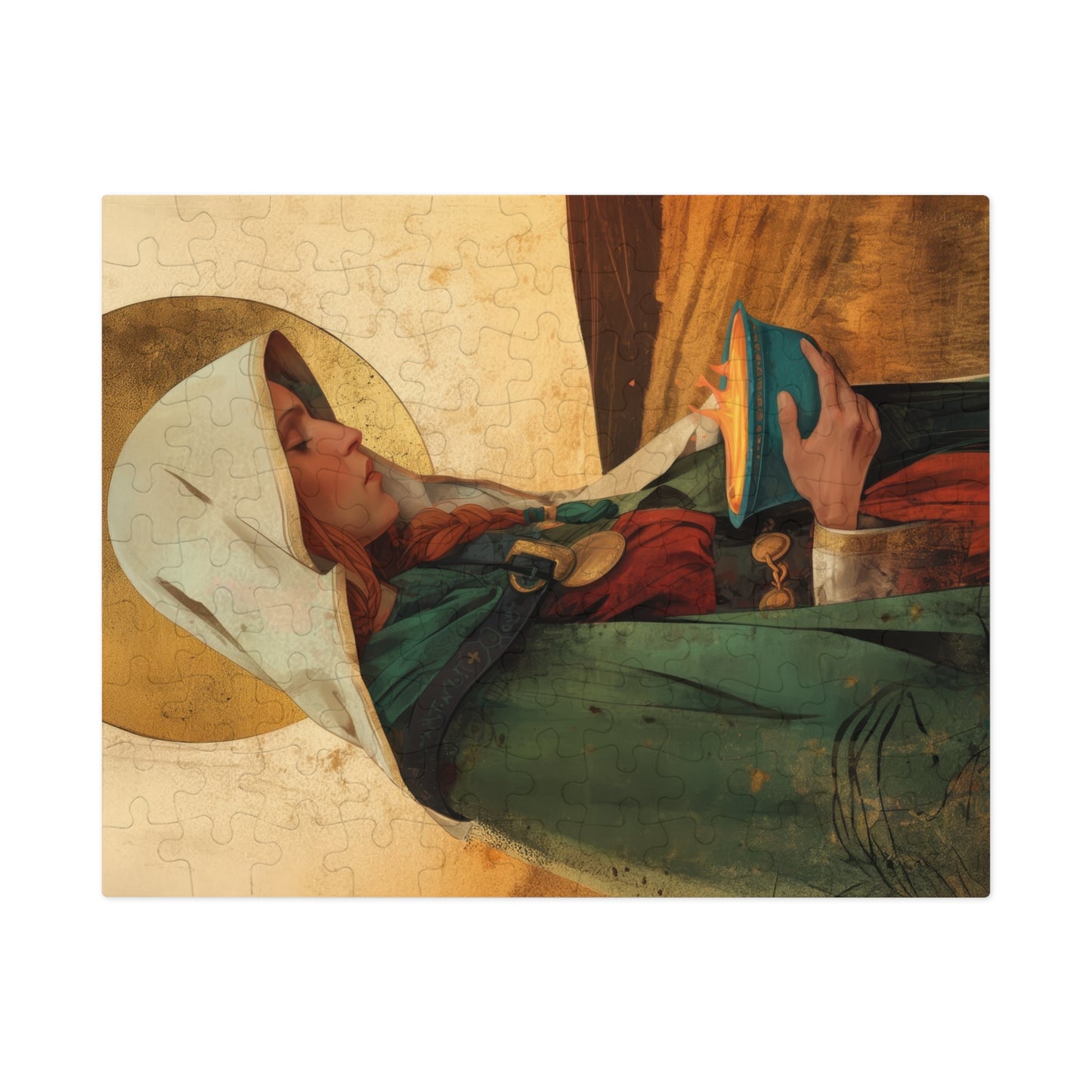 Saint Brigid of Ireland / Kildare - Puzzle and Keepsake Tin - Religious (30, 110, 252, 500,1000) - Religious Puzzle - Gifts for Catholics