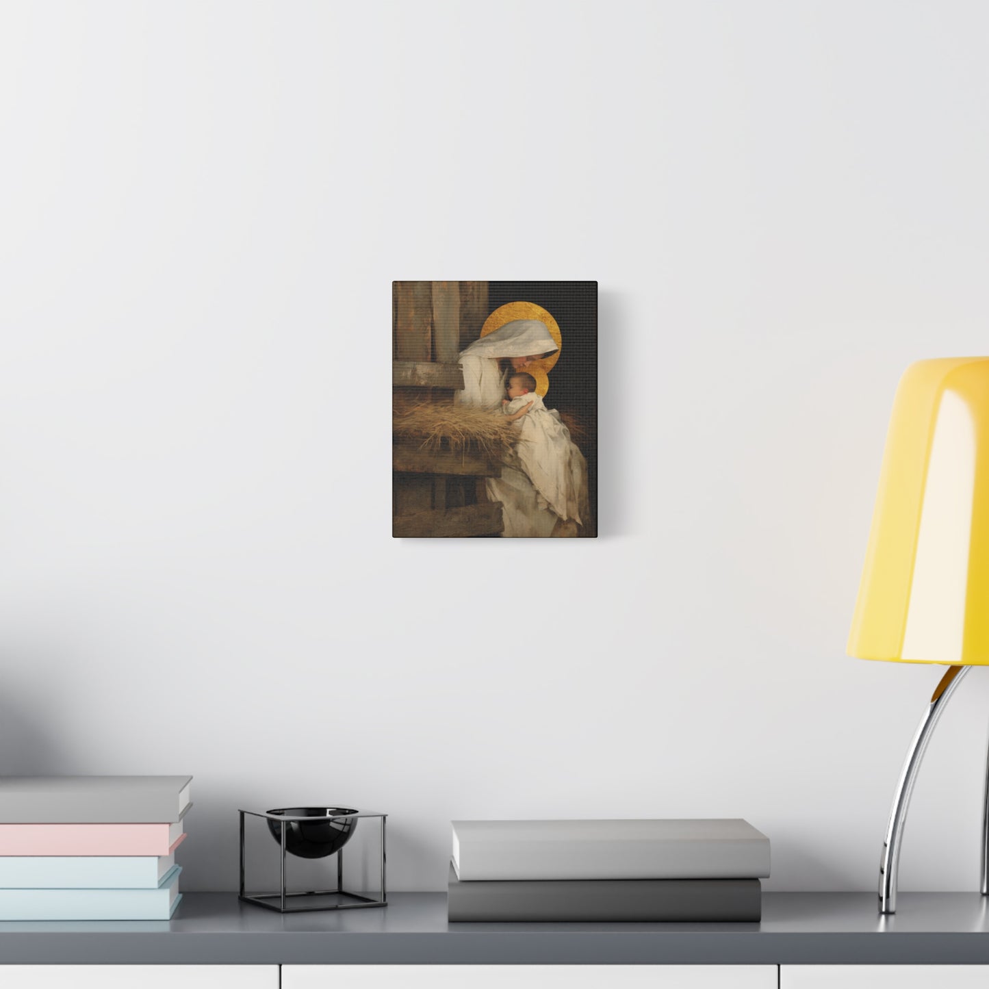 Our Lady of the Manger - Mother Mary and the Christ Child - Gallery Wrapped Canvas - Print - Religious Art for your Home - Catholic