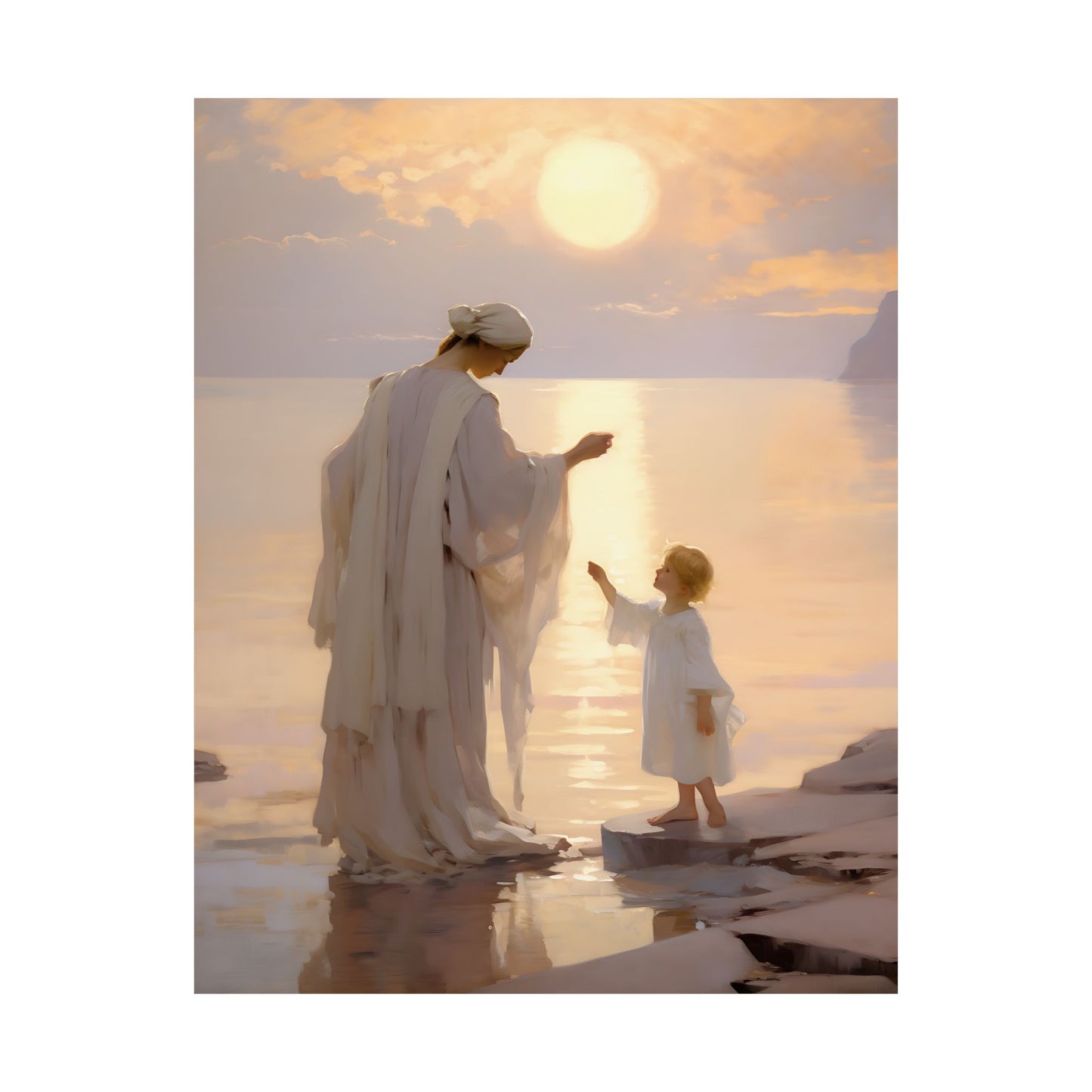 Divine Maternal Grace Print - Sanctified Souls Print - Multiple Sizes - Premium Matte Poster - Mother's Print - Art for Nursery