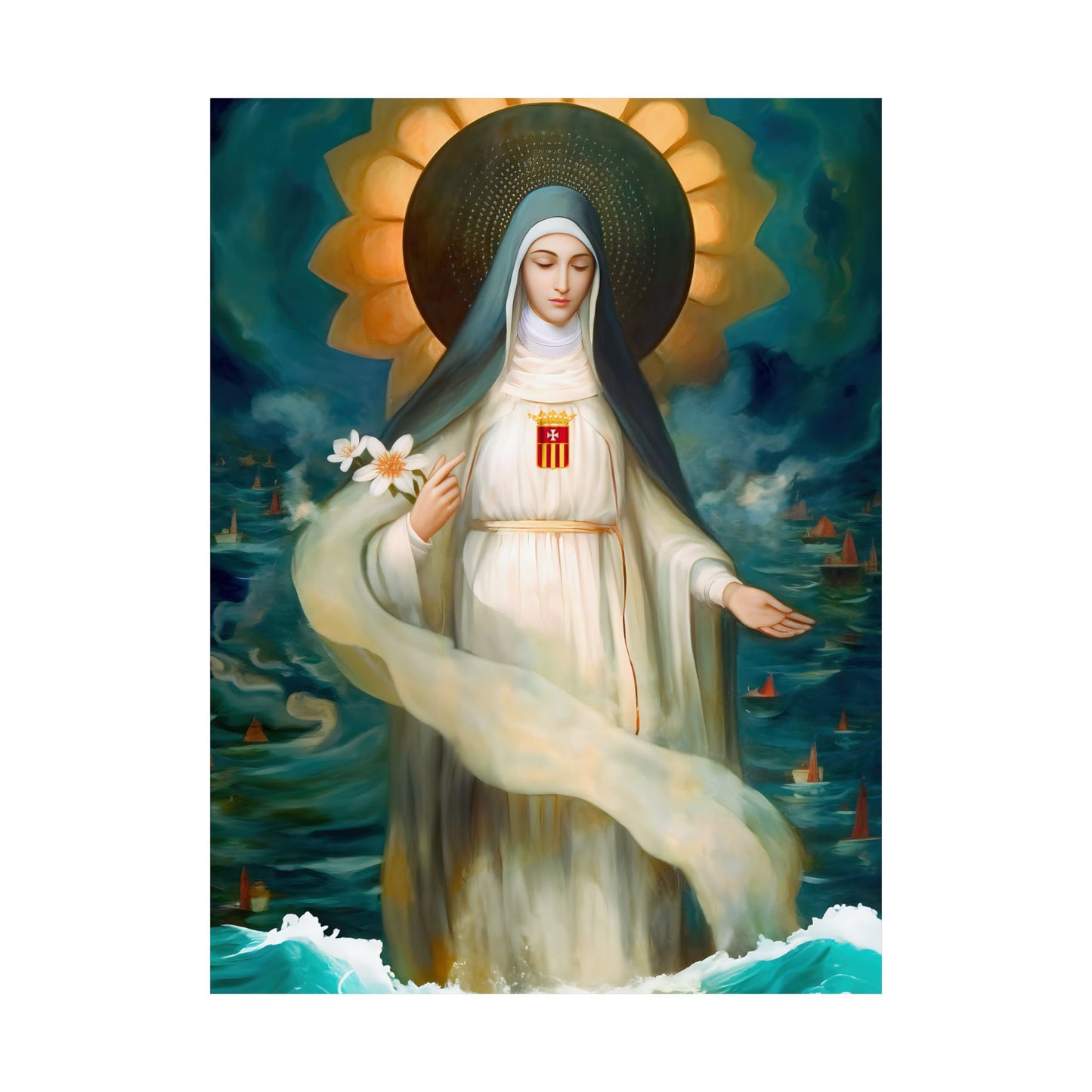 Mary of Cervellon / Saint Maria of Cerevellon - Sanctified Souls Print - Multiple Sizes - Premium Matte Vertical Posters
