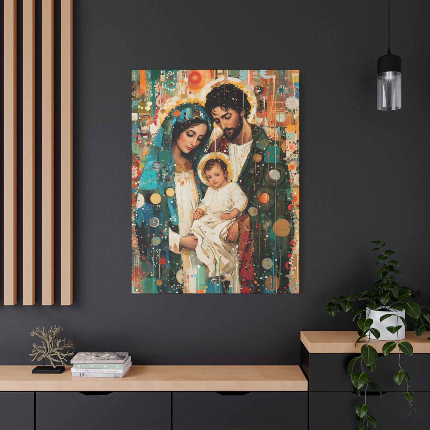 Eternal Light - Mary, Joseph, and the Christ Child - Museum Wrapped Canvas - Sanctified Souls Print - Religious Art - Holy Family Art