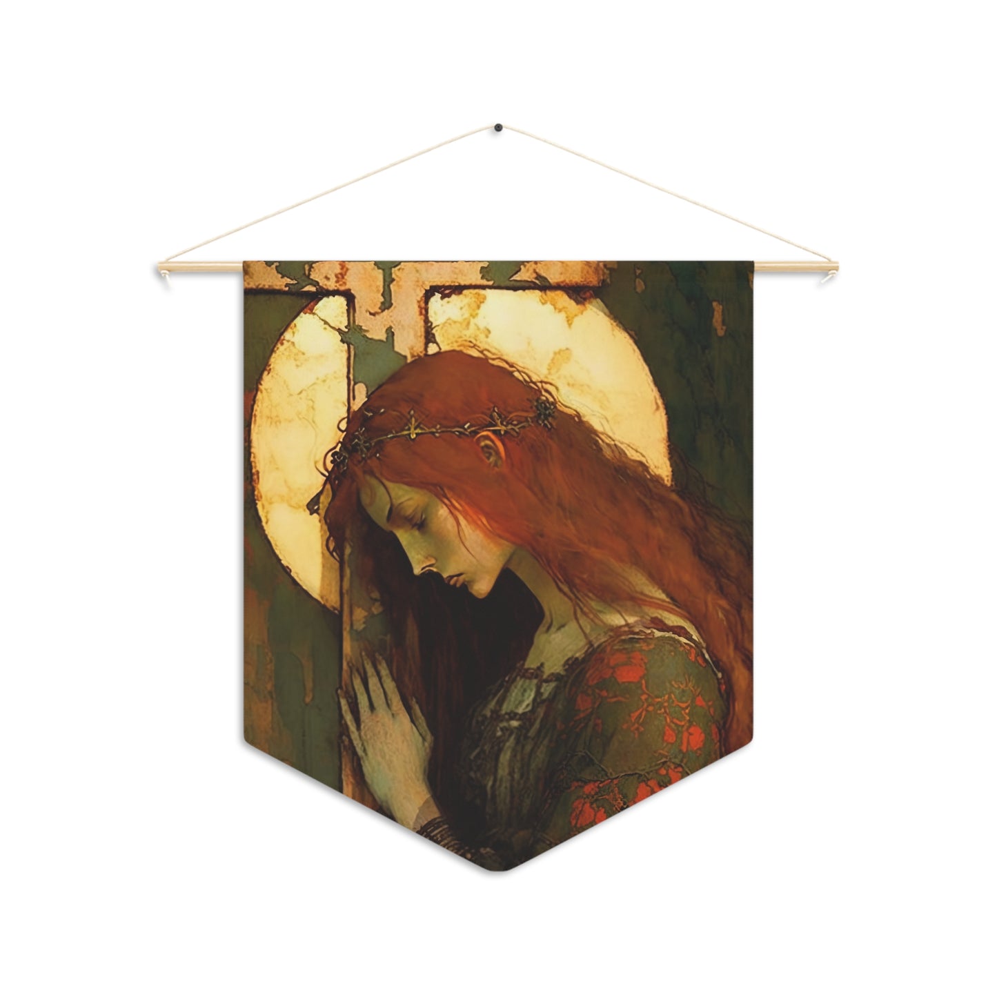 The Eternal Hope of Saint Mary Magdalene Wall Banner / Wall Hanging - Catholic Home Art - Large Saint Art for your home - 18" x 21"