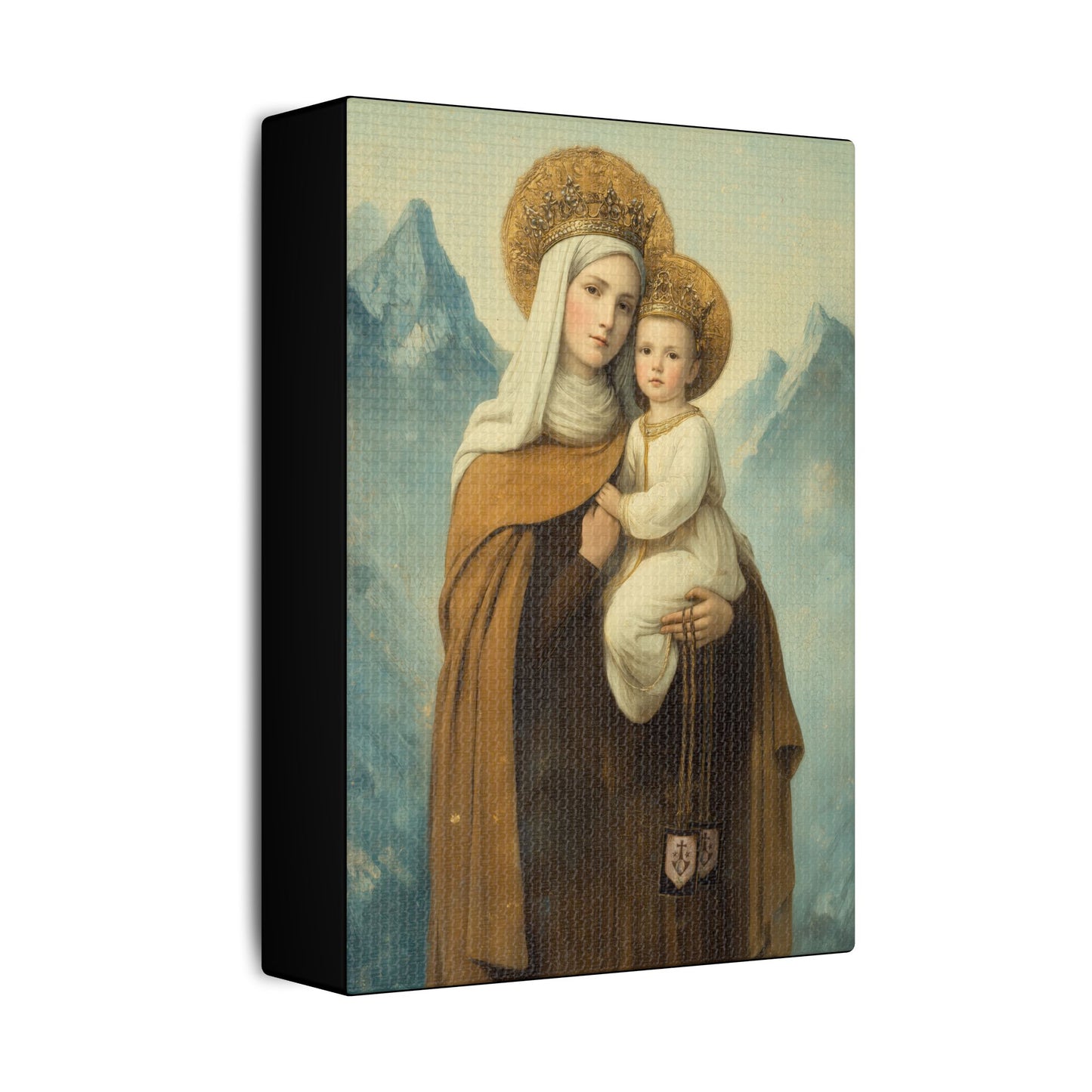 The Gift of the Scapular - Our Lady of Mount Carmel Wrapped Canvas Print - Multiple Sizes - Catholic Home art Matte Canvas, Stretched