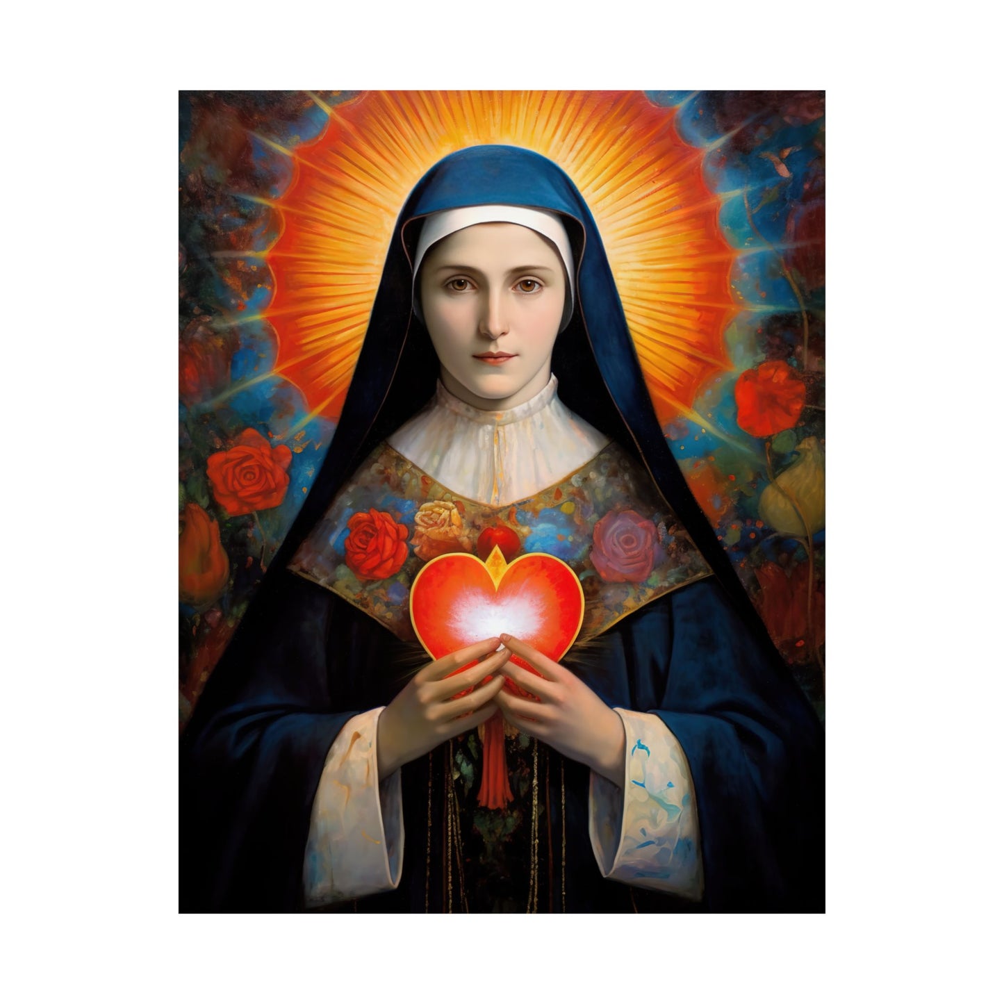 Saint Jane Frances de Chantal Print - Sanctified Souls Print - Multiple Sizes - Premium Matte Vertical Posters