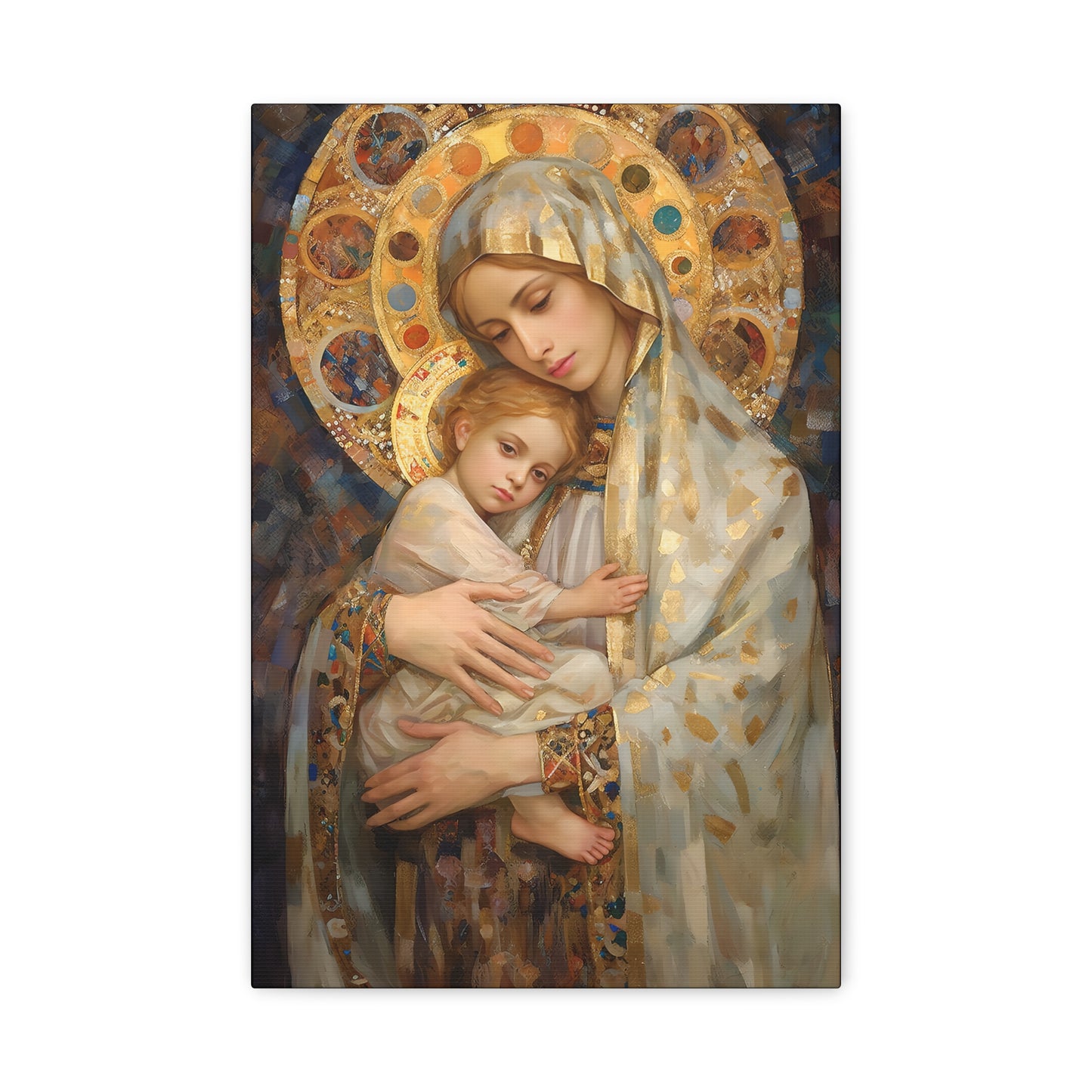 Madonna and Child - Gallery Wrapped Canvas - Sanctified Souls Print - Religious Art for your Home - The Virgin Mary and The Christ Child