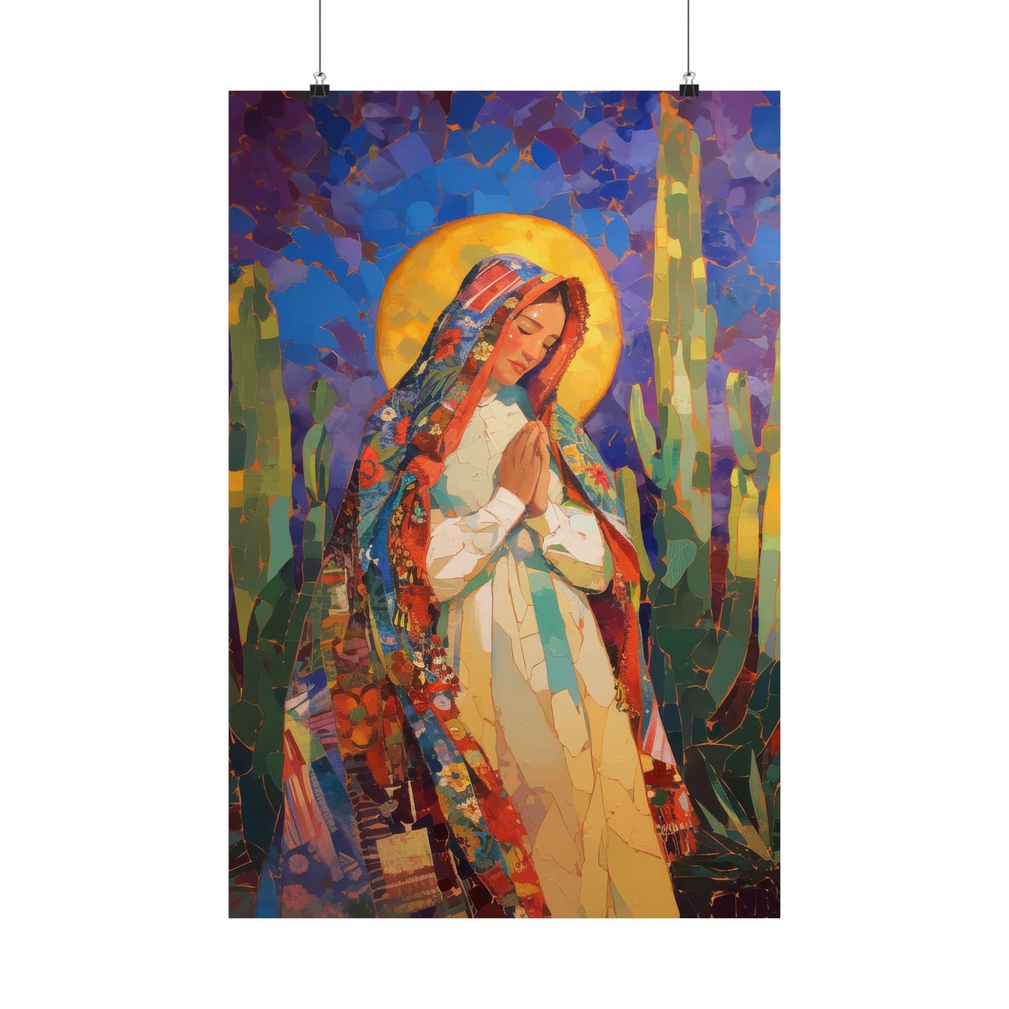 Radiant Light of Our Lady of Guadalupe Poster Print - Sanctified Souls Print - Multiple Sizes - Premium Posters - Catholic Art