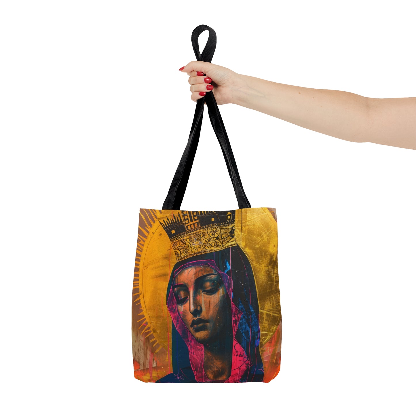 Mother Mary - Queen of the Universe  Tote Bag - Large Medium Small Faith Art Bag - Catholic Faith Purse - Religious Carry All