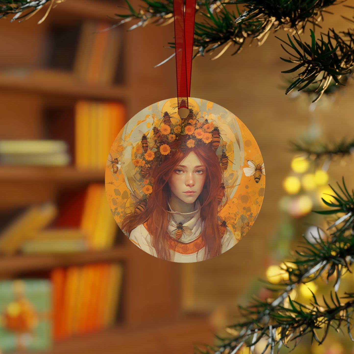 Saint Abigail Metal Ornament - Religious Holiday Christmas Ornament and Keepsake - Double sided Keepsake Religious Ornament