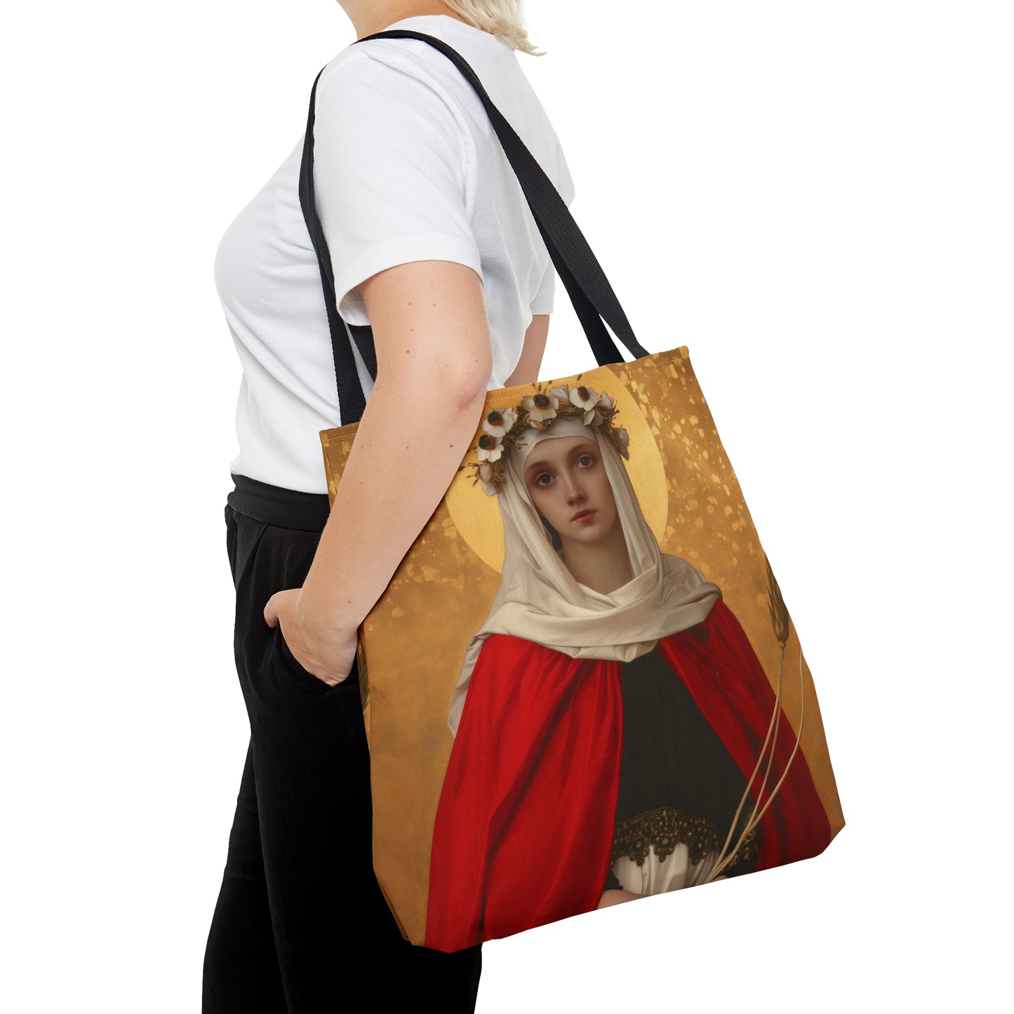 Saint Solange of Bourges Tote Bag - Large Medium Small Faith Art Bag -  Catholic Saint Purse - Carry All Bag - Religious Art Gift