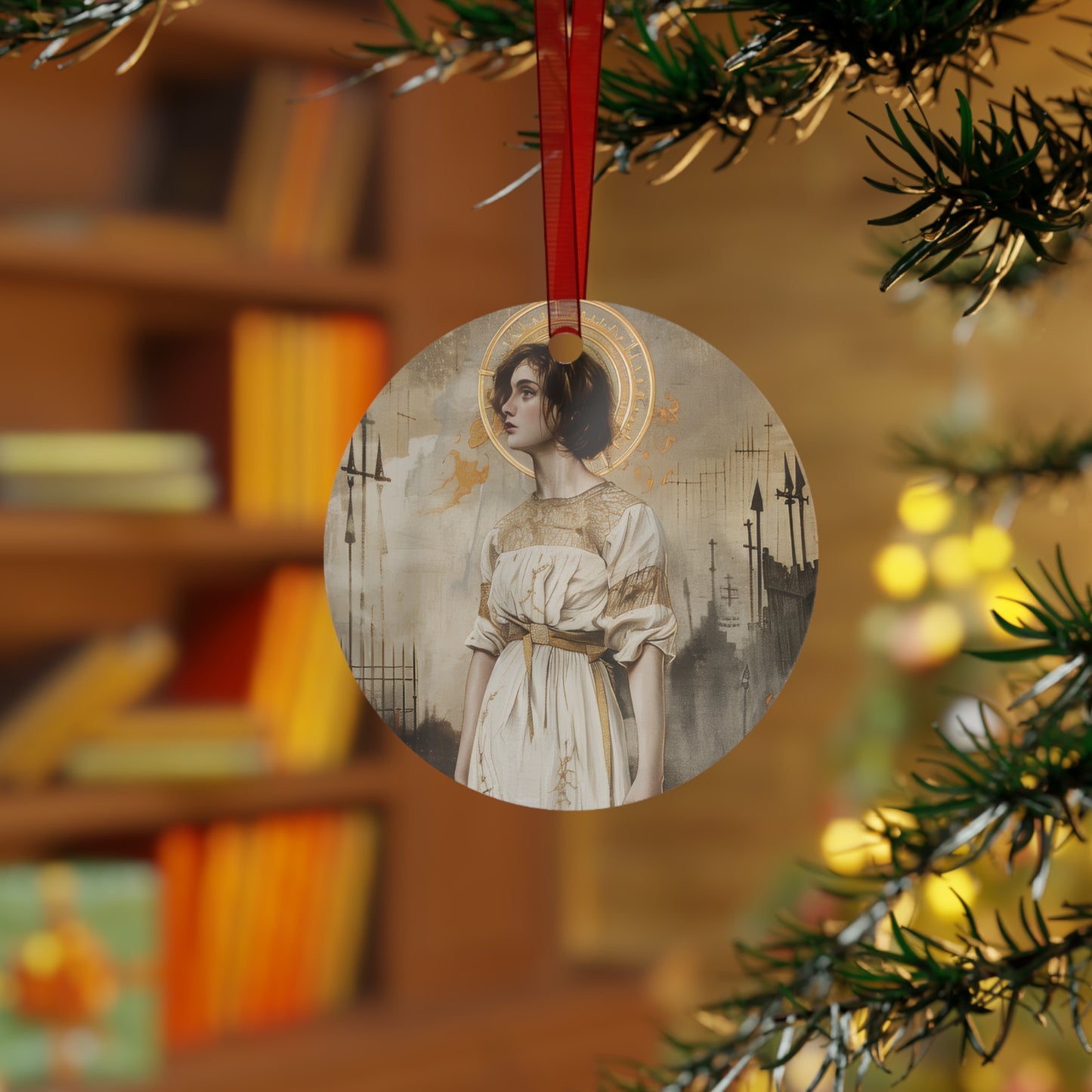 Saint Joan of Arc Ornament - Religious Holiday Christmas Ornament and Keepsake - Double sided Keepsake Religious Ornament