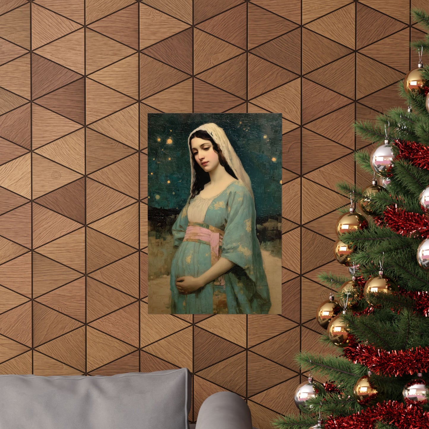 Our Lady of 'O' - Our Lady of Expectation - Mother Mary - Marian Art - Sanctified Souls Print - Multiple Sizes - Premium Vertical Posters