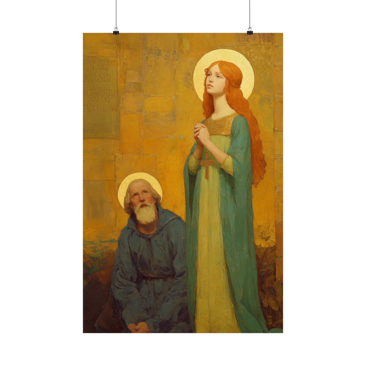 Saints Justina and Cyprian -  Catholic Art - Multiple Sizes - Premium Posters - Catholic Art - Christian Home - Catholic Saint Art
