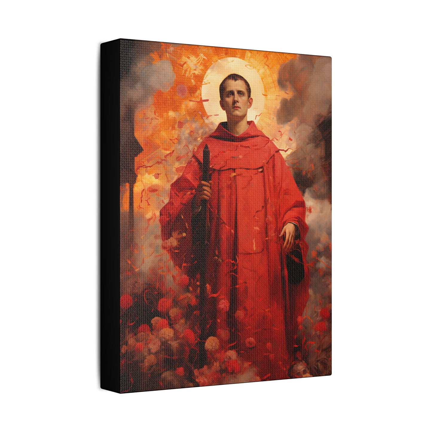 Saint Lawrence Deacon and Martyr Canvas Print - Multiple Sizes - Catholic Home art - Museum Wrapped Canvas - Sanctified Souls Print