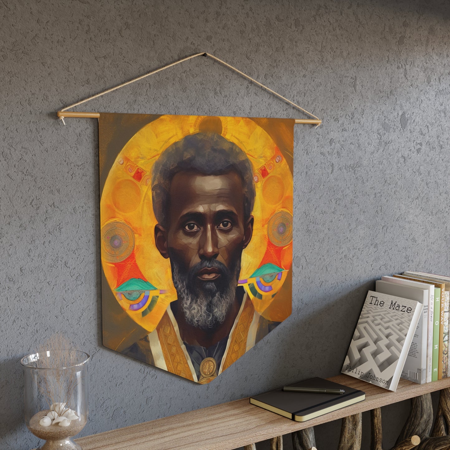 Saint Frumentius Wall Banner / Wall Hanging - Prayer room art - Catholic Home Art - Large Print - 18" x 21"