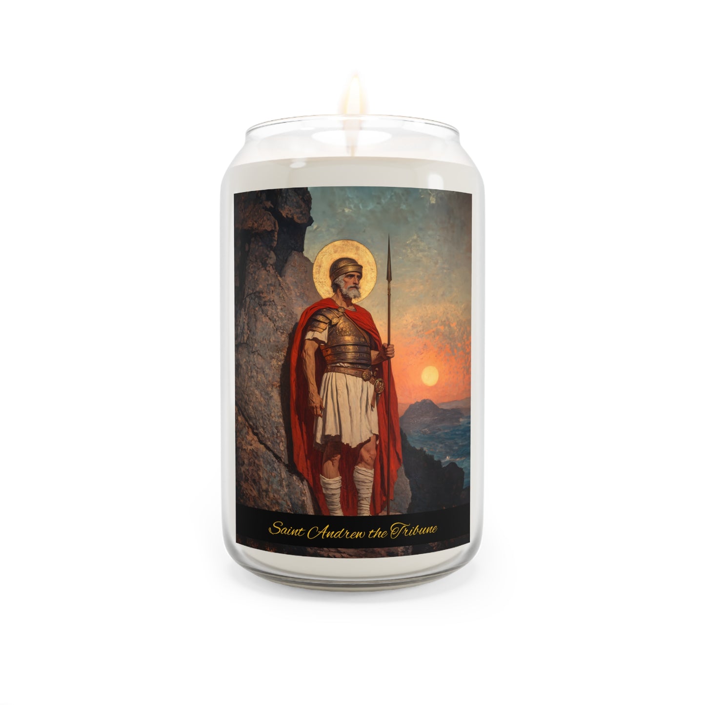 Saint Andrew the Tribune - Scented Prayer Candle, 13.75oz -  Candle - Catholic Art - prayer room Scented Candle - Religious Saint Art