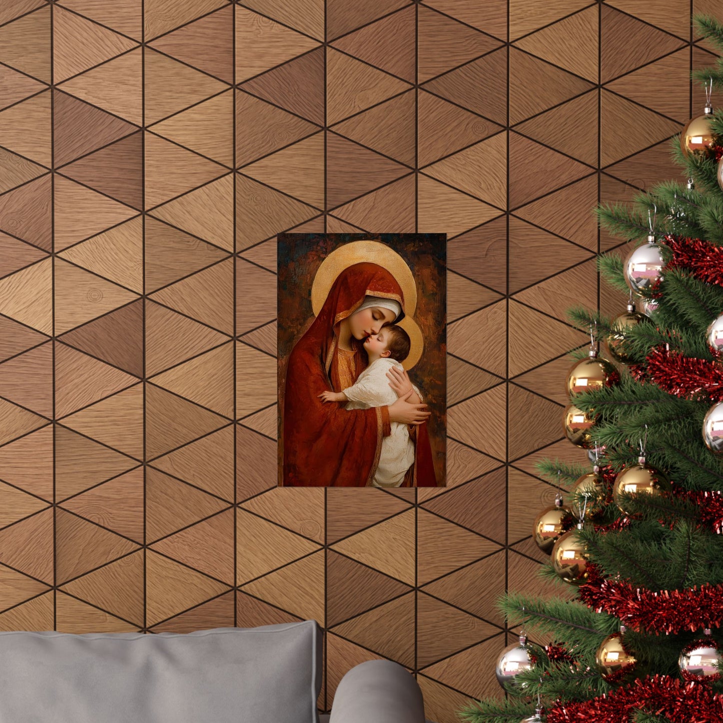 Our Lady of Tenderness - Mother Mary and the Christ Child - Marian Art - Sanctified Souls Print - Multiple Sizes - Premium Vertical Posters