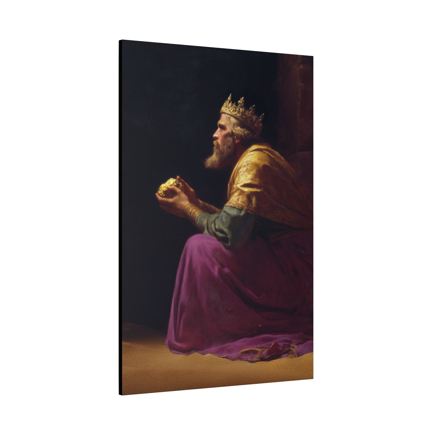 Melchior and the Gift Fit for a King - 3 Wise Men - Gallery Wrapped Canvas - Print - Religious Art for your Home - Catholic