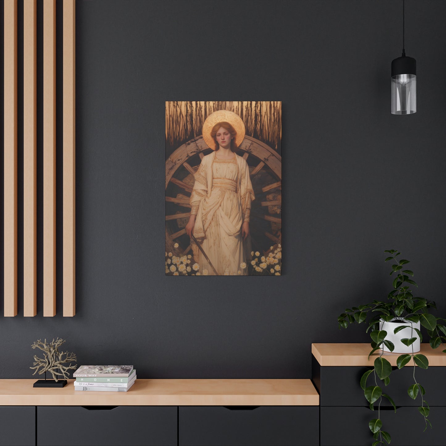 Saint Catherine of Alexandria -  Museum Wrapped Canvas - Sanctified Souls Print - Religious Art for your Home - Catholic Patron Saint Art