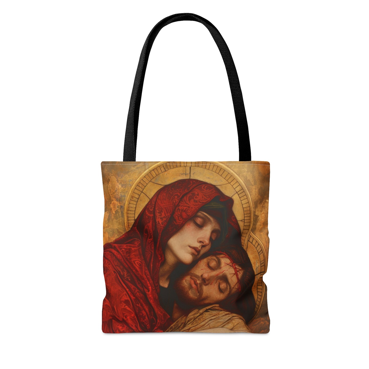 Eternal Sorrow - Mary's Mourning Beneath the Cross Tote Bag - Large Medium Small Faith Art Bag - Catholic Faith Purse - Religious