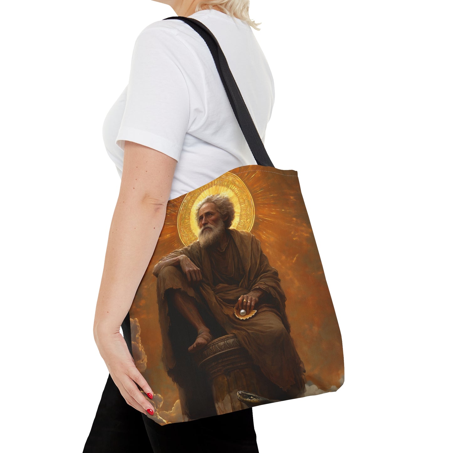 Saint Simeon Stylites Tote Bag - Large Medium Small Faith Art Bag - Catholic Faith Purse - Religious - Prayer Bag - Devotional Purse
