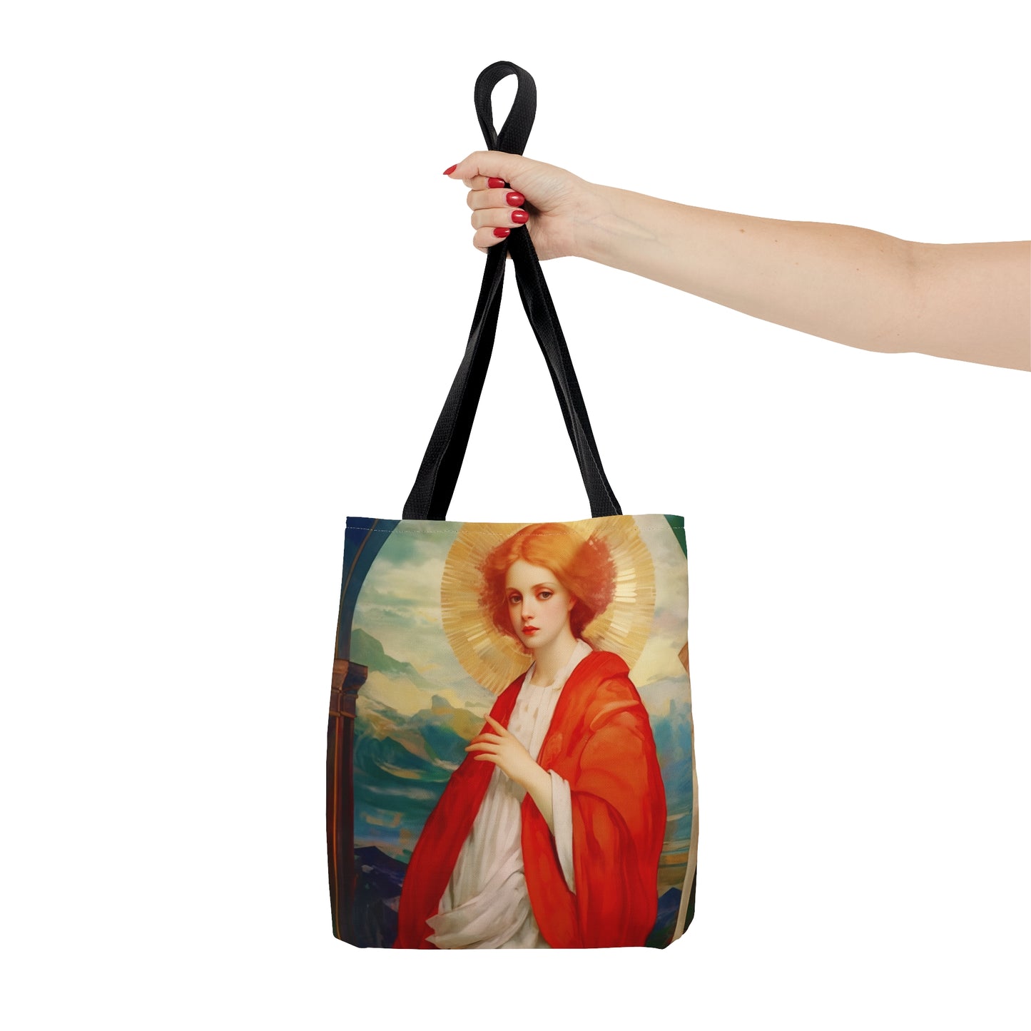 Saint Bibiana Tote Bag - Large Medium Small Faith Art Bag - Re usable Tote Purse - Double Sided - Catholic Art Bag