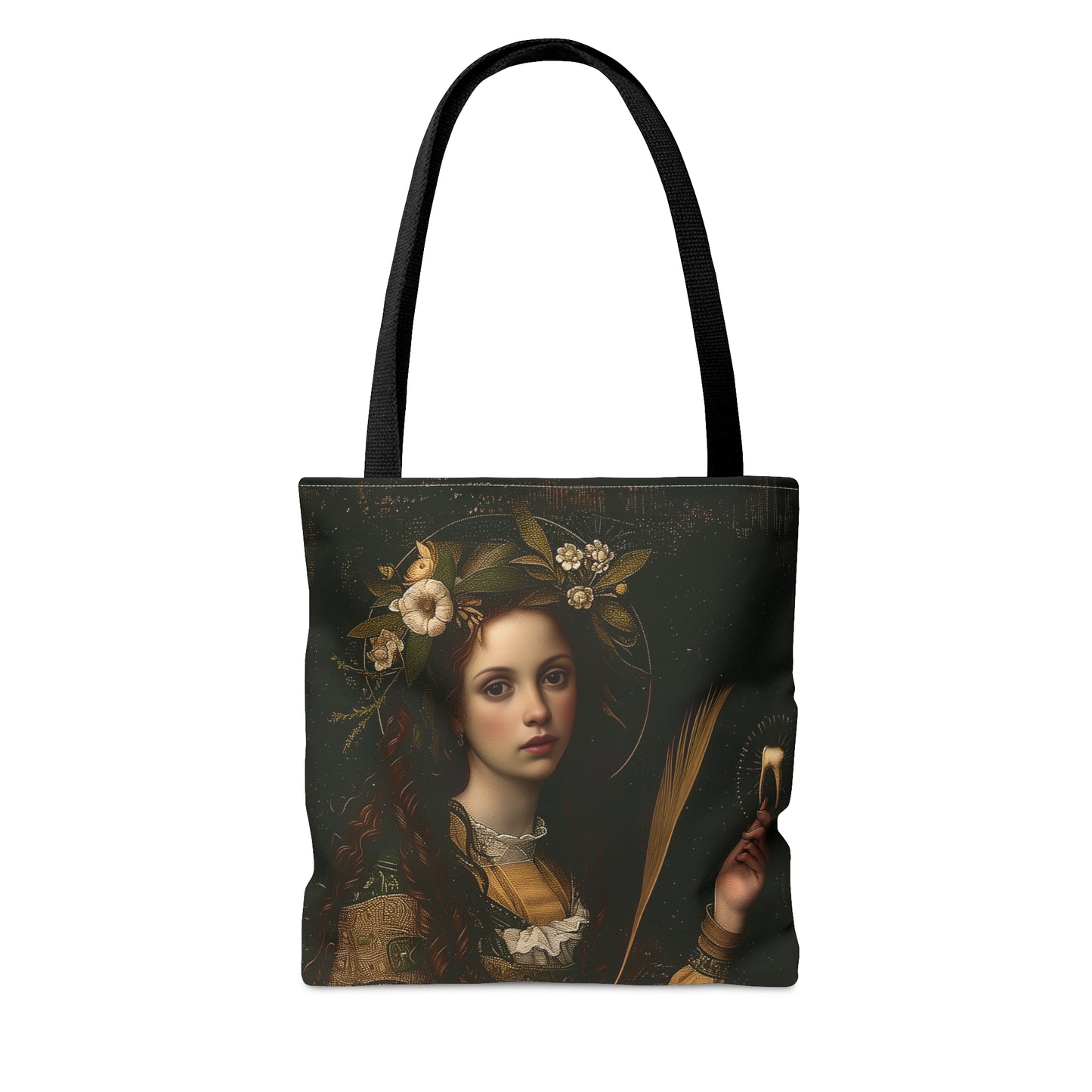 Saint Apollonia Tote Bag - Large Medium Small Faith Art Bag - Catholic Faith Purse - Religious Carry All Reusable Tote Bag
