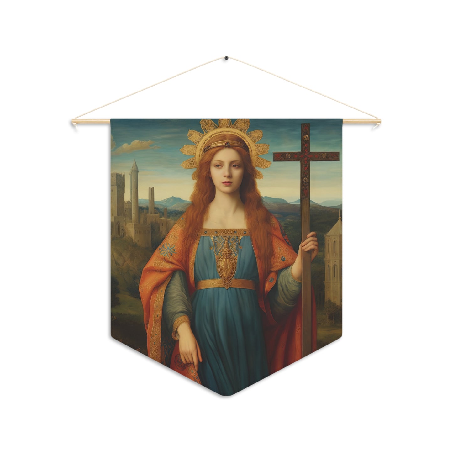 Saint Helena Wall Banner / Wall Hanging - Our Lady of Guadalupe Art - Prayer room art - Catholic Home Art - Large Saint Art - 18" x 21"