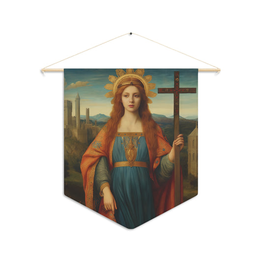 Saint Helena Wall Banner / Wall Hanging - Our Lady of Guadalupe Art - Prayer room art - Catholic Home Art - Large Saint Art - 18" x 21"