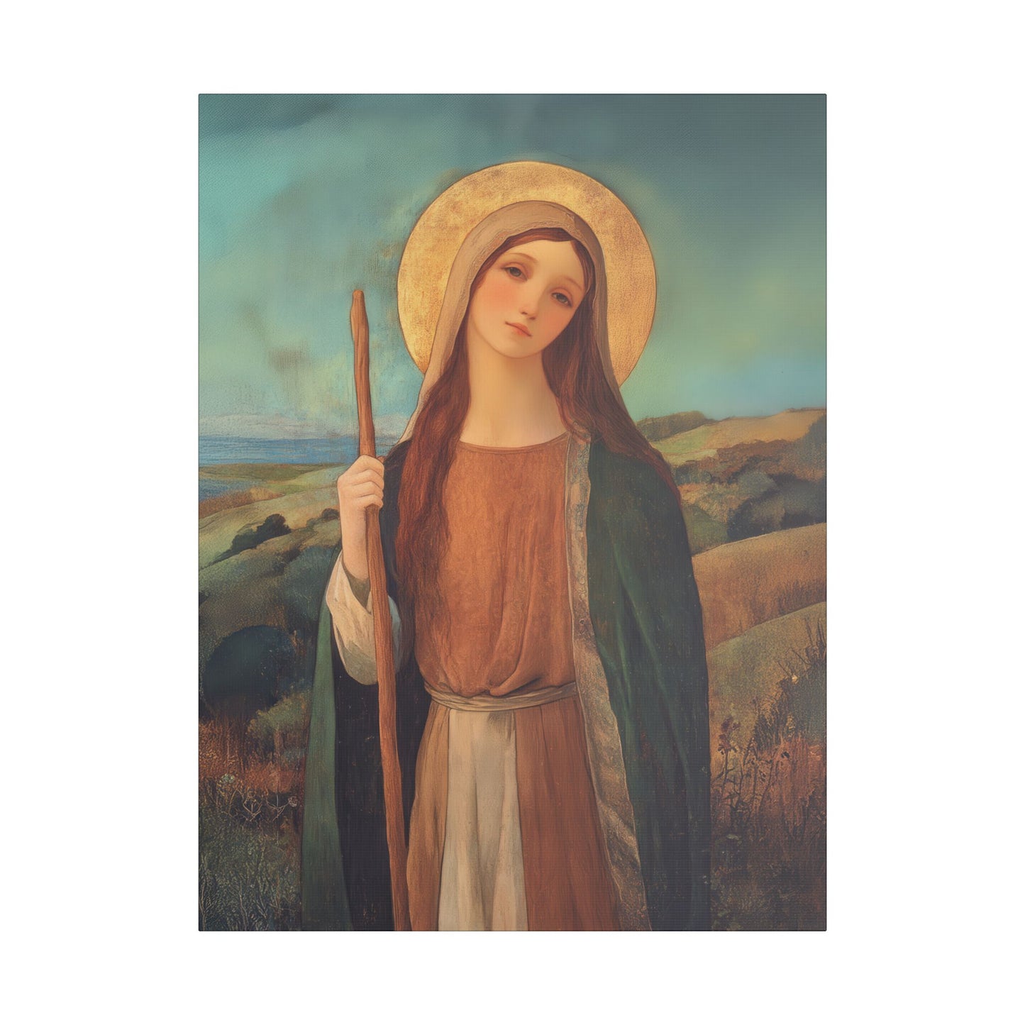 Saint Breage // Saint Breaca -  Wrapped Canvas Print - Multiple Sizes - Catholic Home art Matte Canvas, Stretched